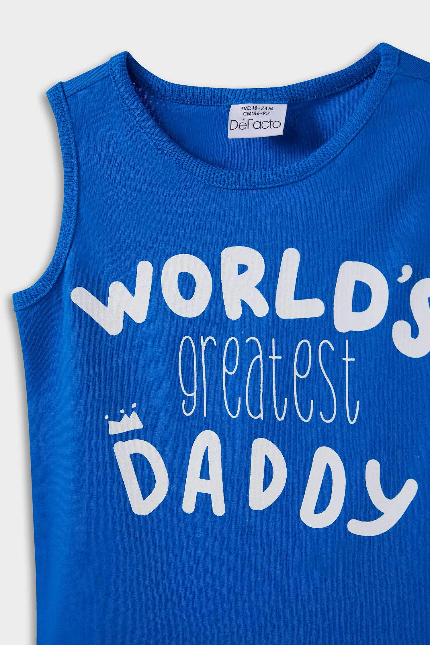 تيشيرت كت ولادي بطبعة شعار قصة عادية - قطعتين