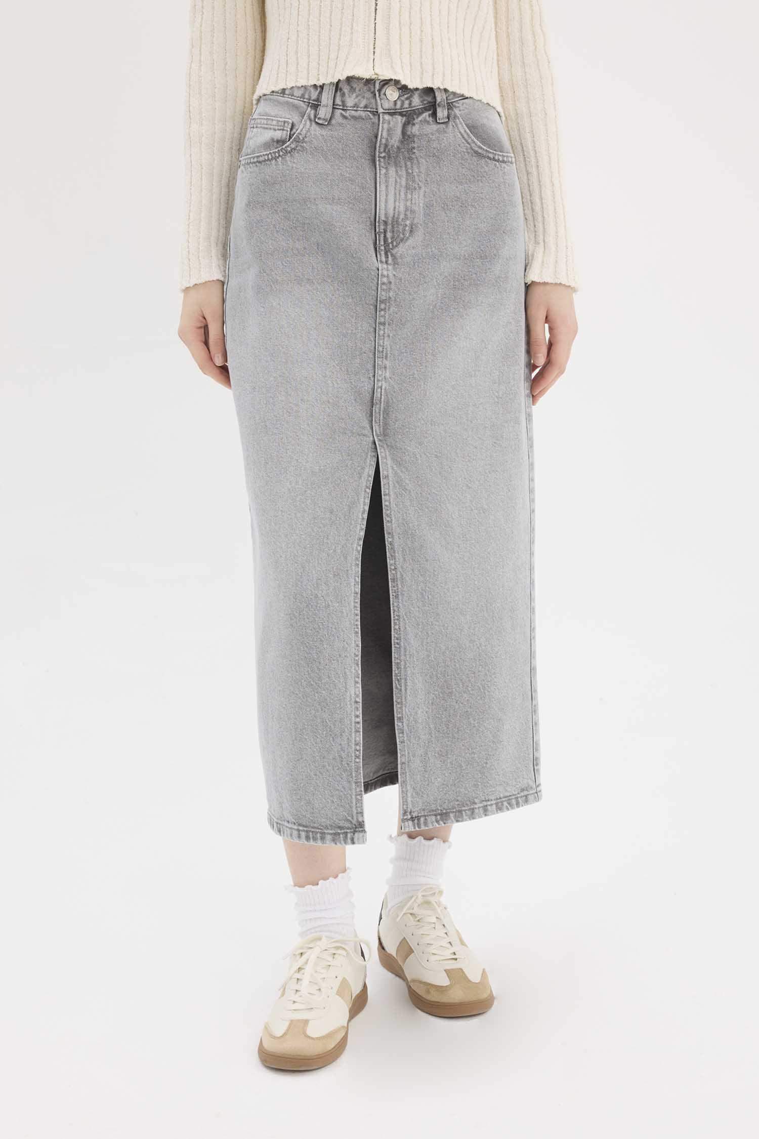 تنورة طويلة جينز قصة طويلة