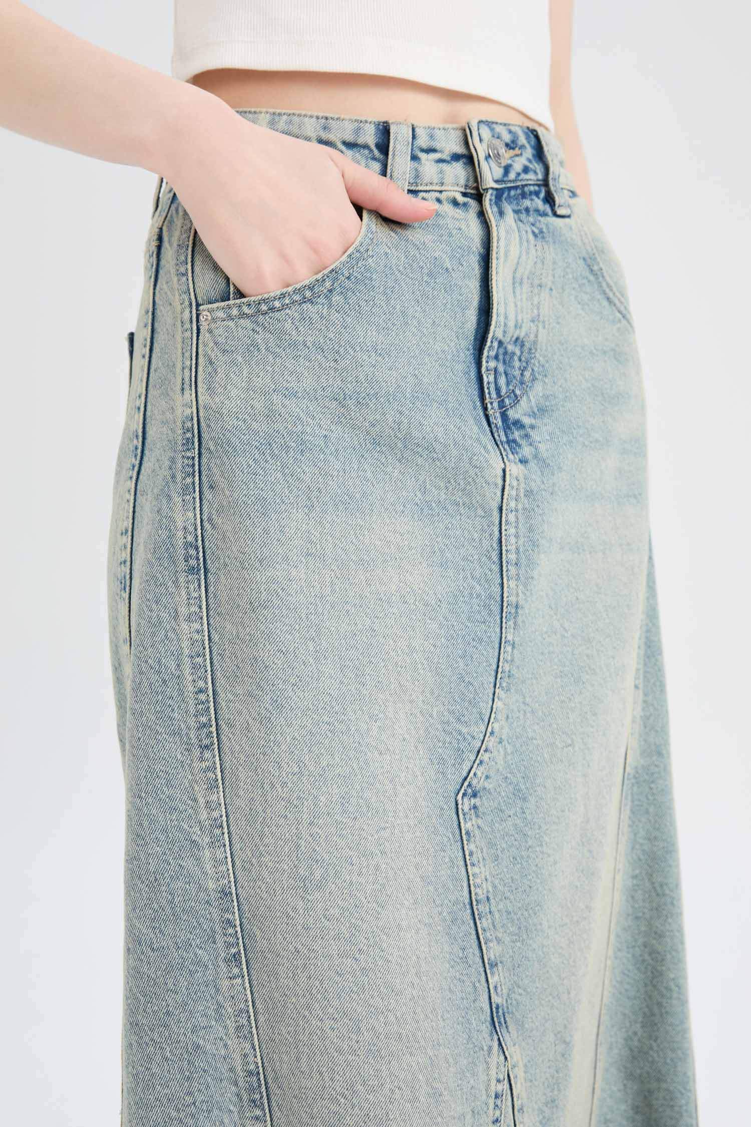 Джинсовая юбка Long Fit, очень длинная