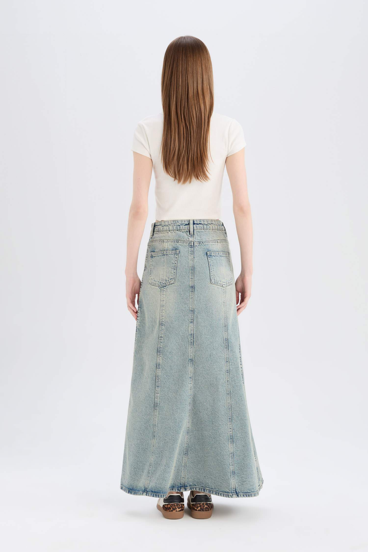 Джинсовая юбка Long Fit, очень длинная