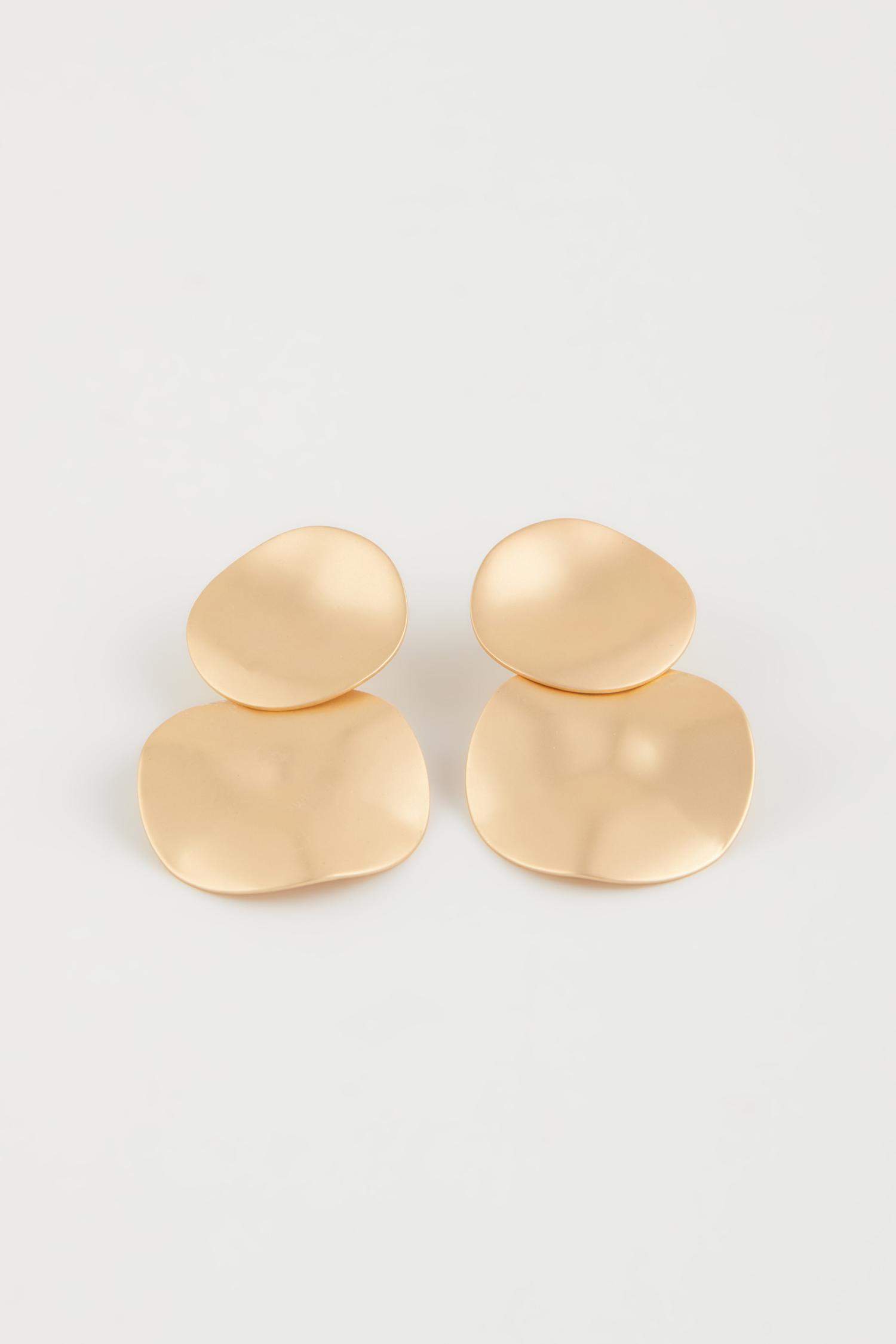 Woman Plate Matte Gold Earrings