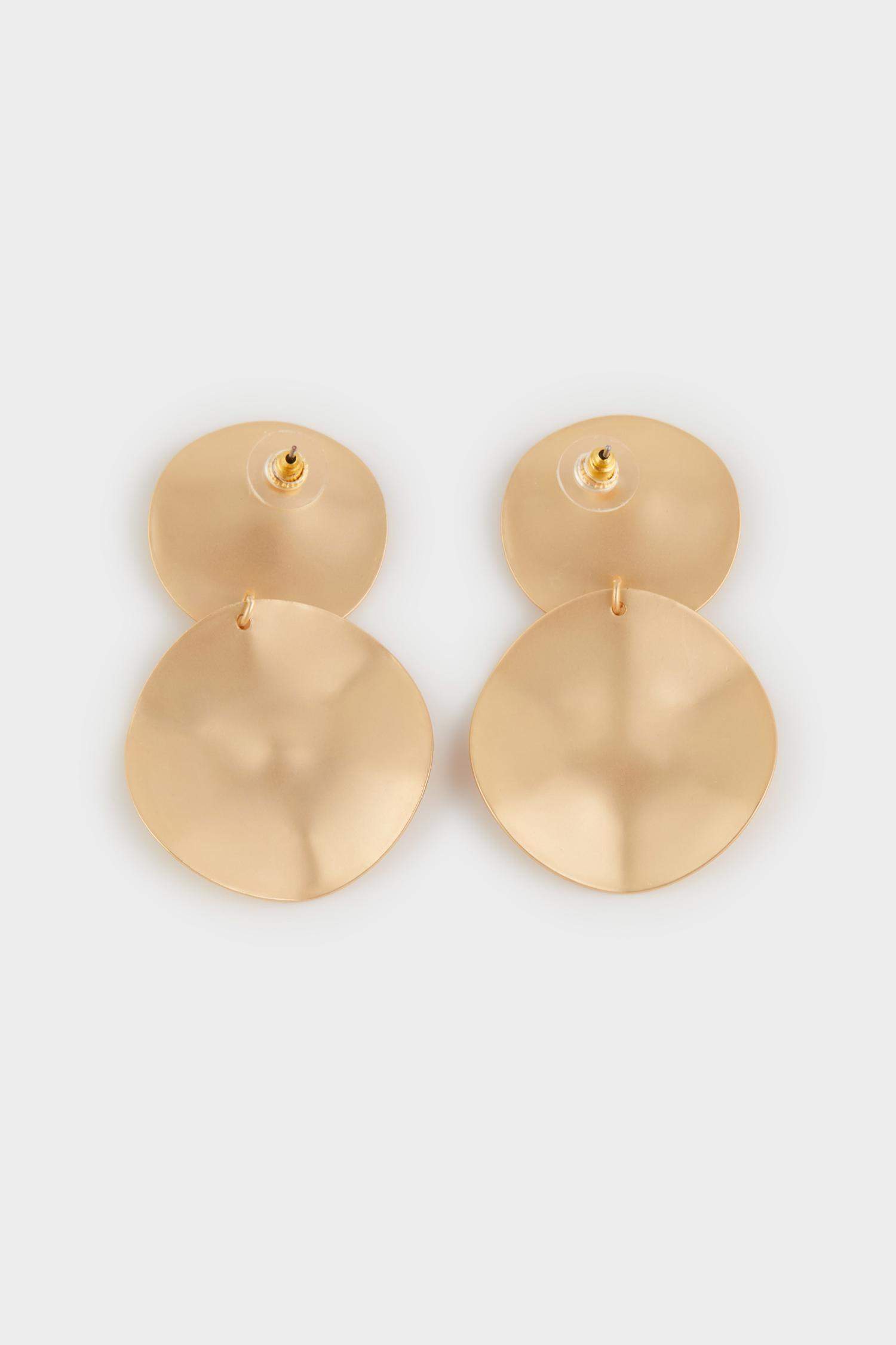 Woman Plate Matte Gold Earrings