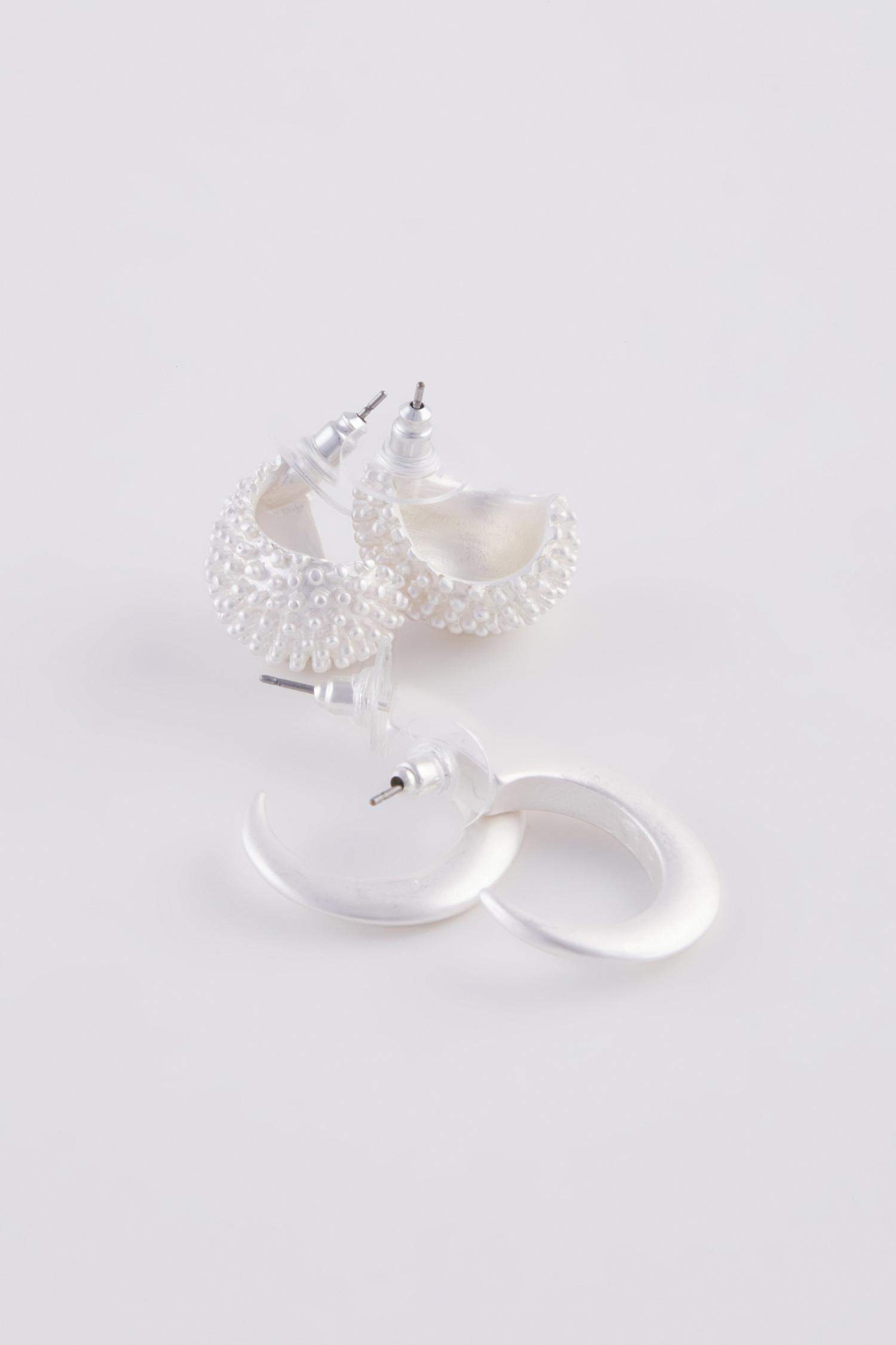 Kadın 2'li Mat Silver Küpe