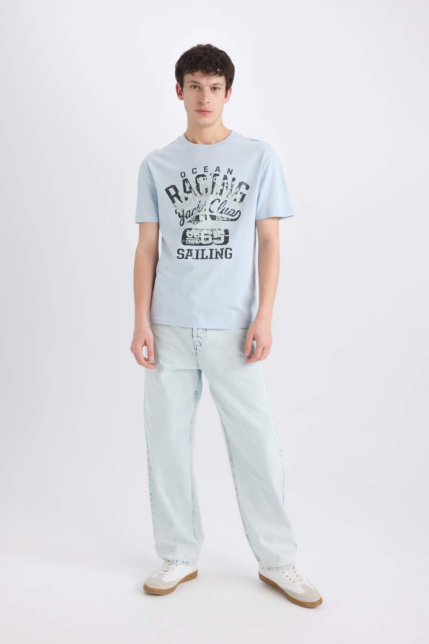 Regular Fit Crew Neck Printed Short Sleeve T-Shirt