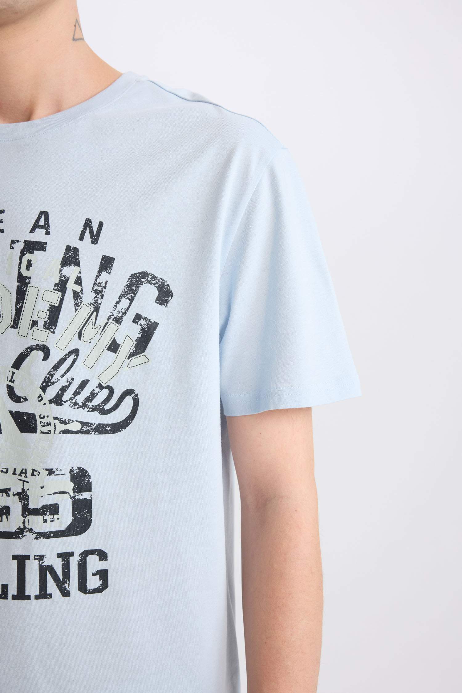 Regular Fit Crew Neck Printed Short Sleeve T-Shirt