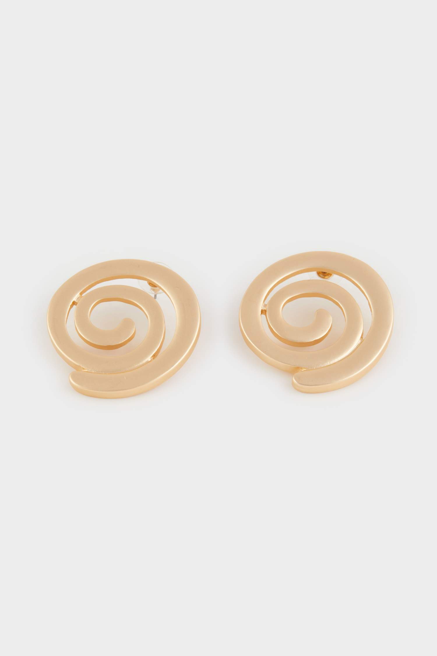 Kadın Spiral Mat Gold Küpe