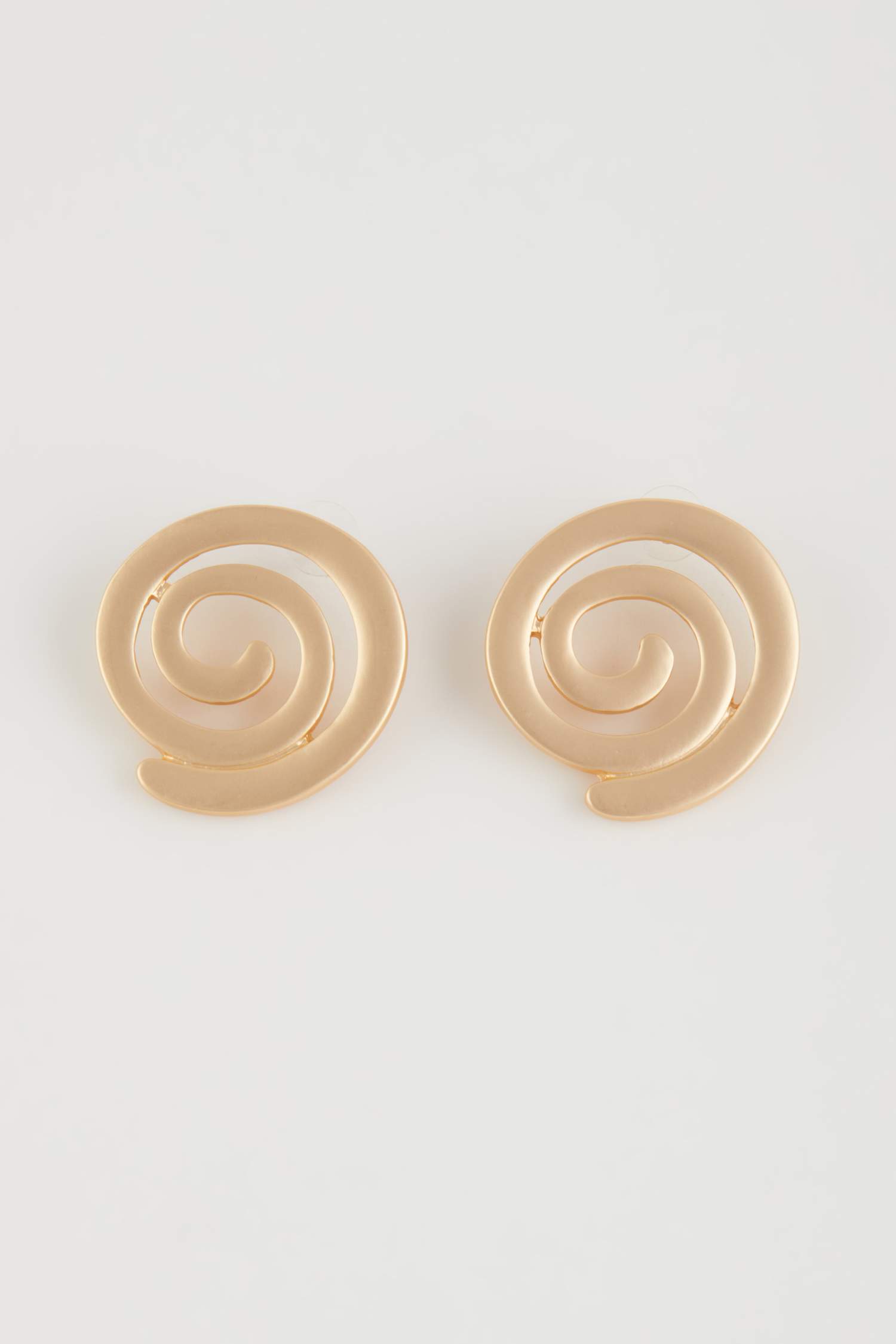 Kadın Spiral Mat Gold Küpe