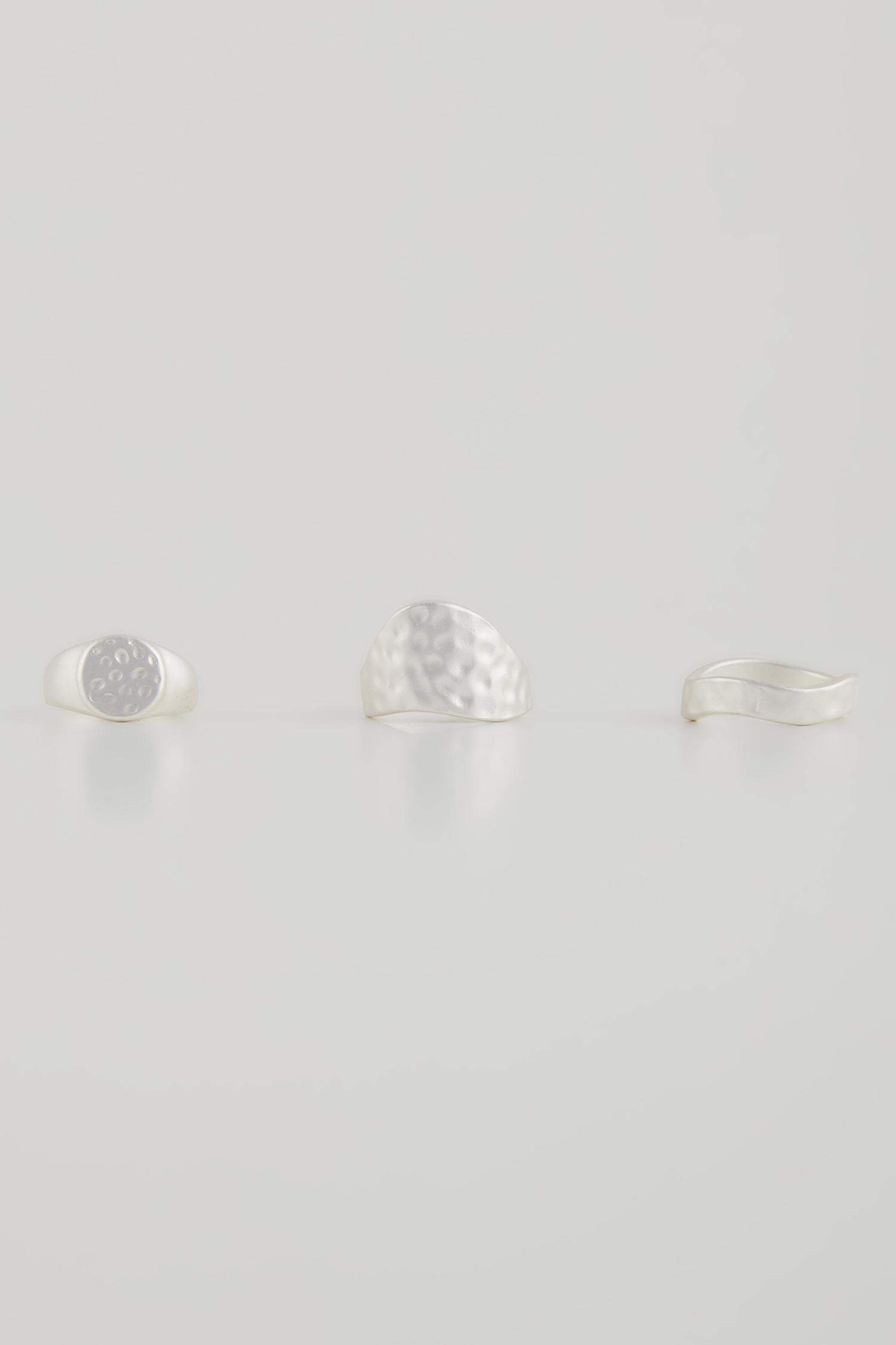 Kadın 3'lü Mat Silver Yüzük