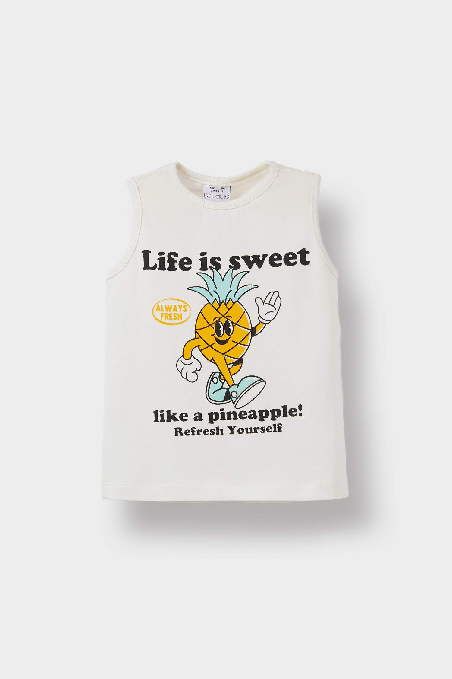 طقم بيبي اولادي بطبعة فاكهة قصة عادية - قطعتين