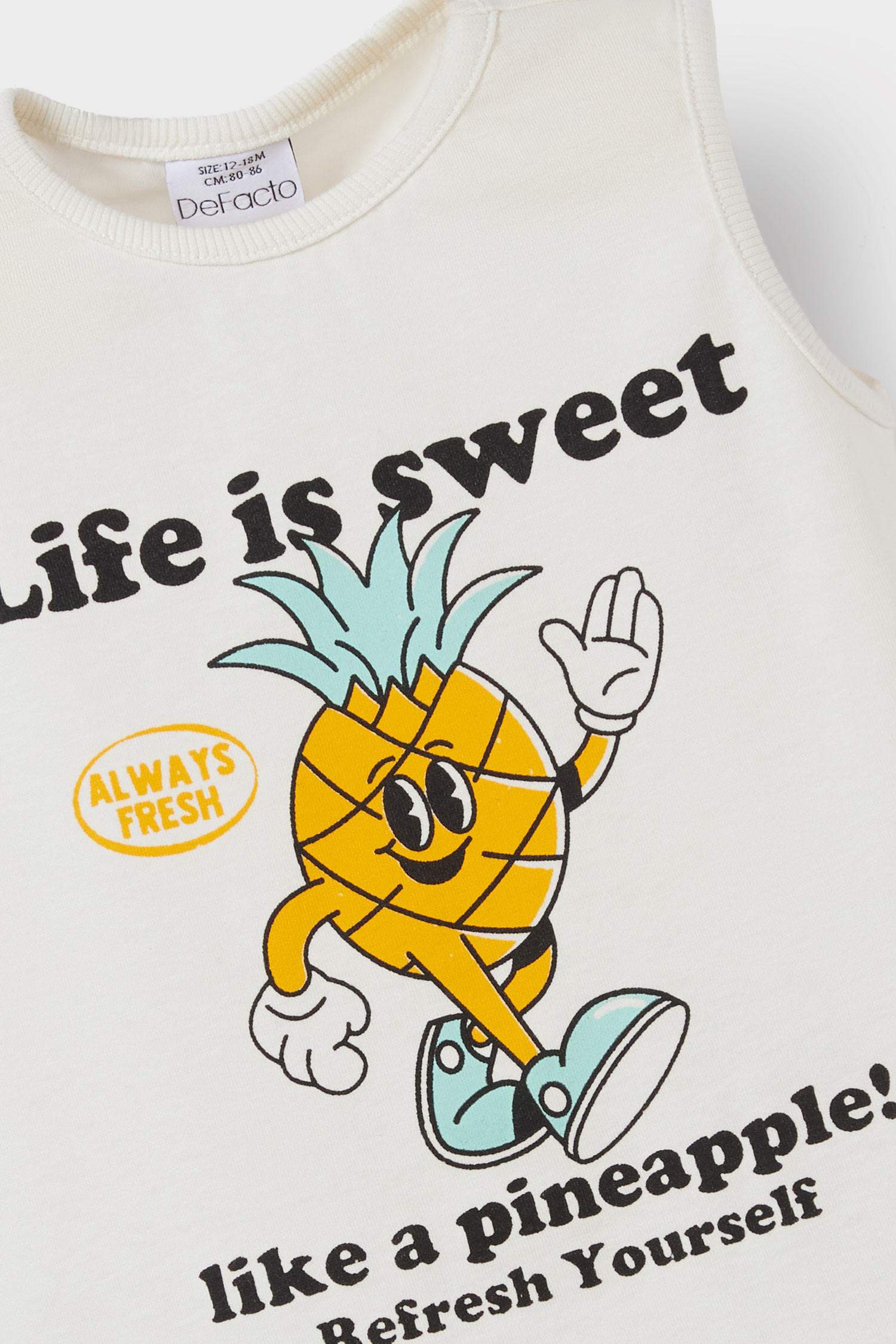 طقم بيبي اولادي بطبعة فاكهة قصة عادية - قطعتين