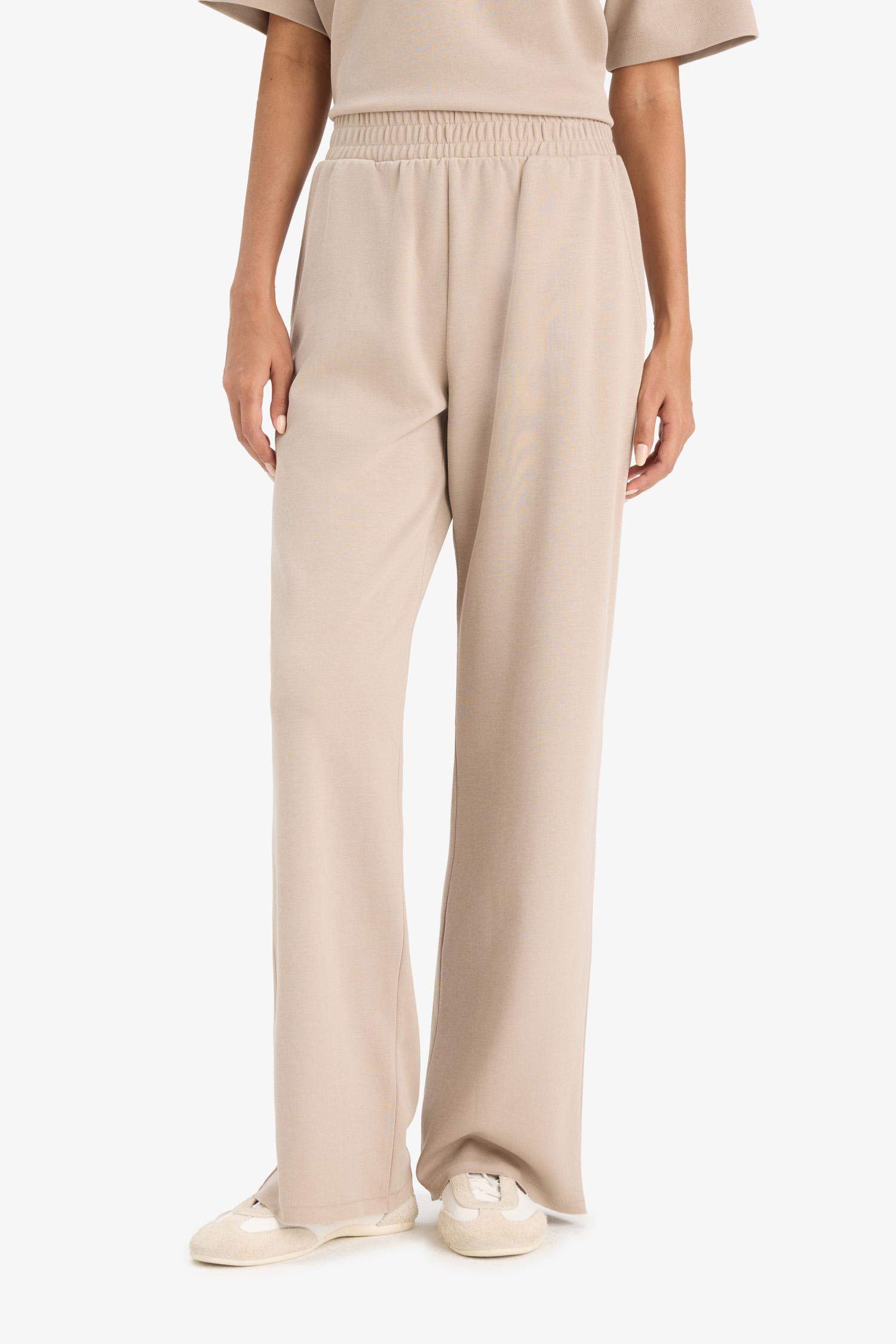 Wide Leg Basic Trousers