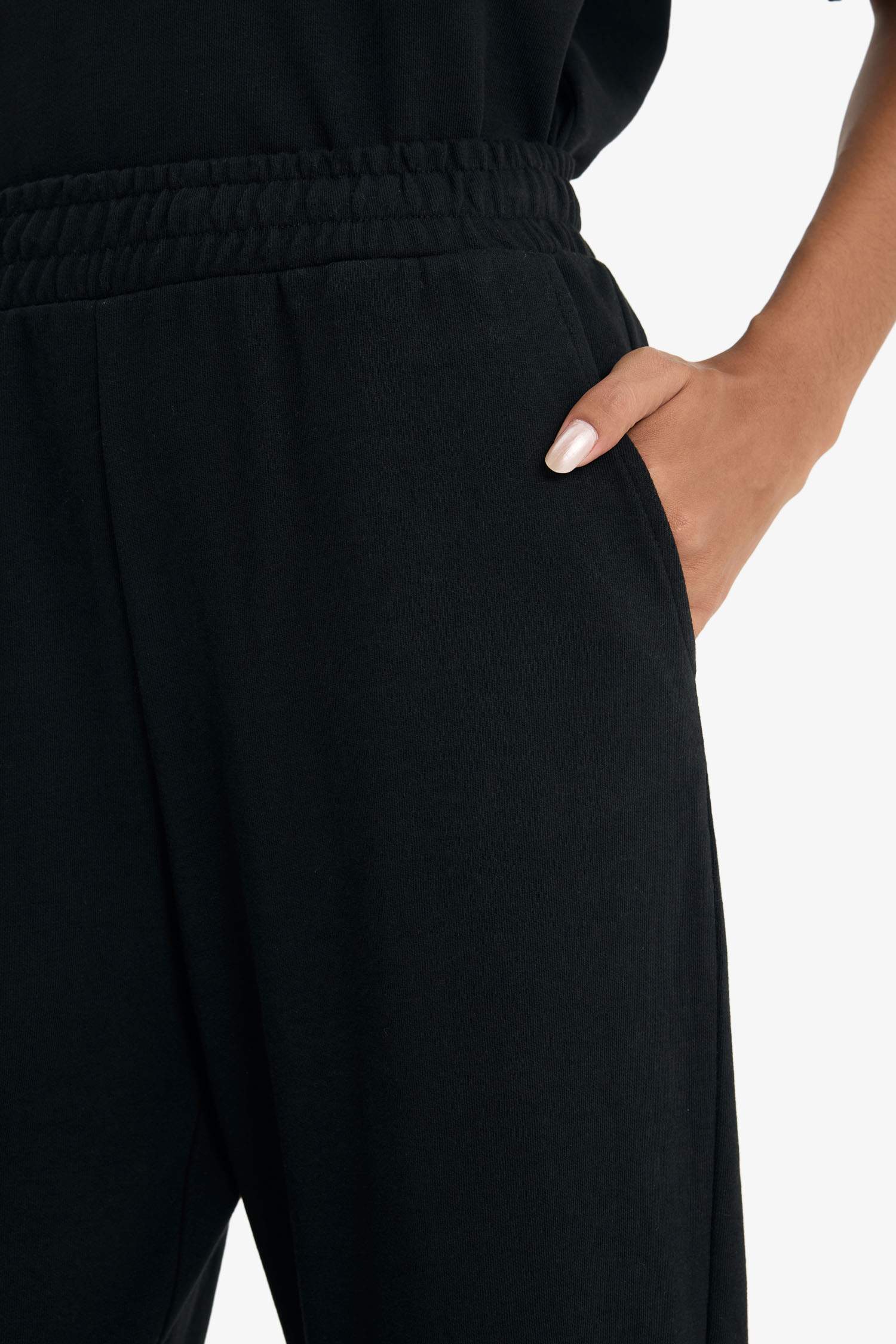 Wide Leg Basic Trousers