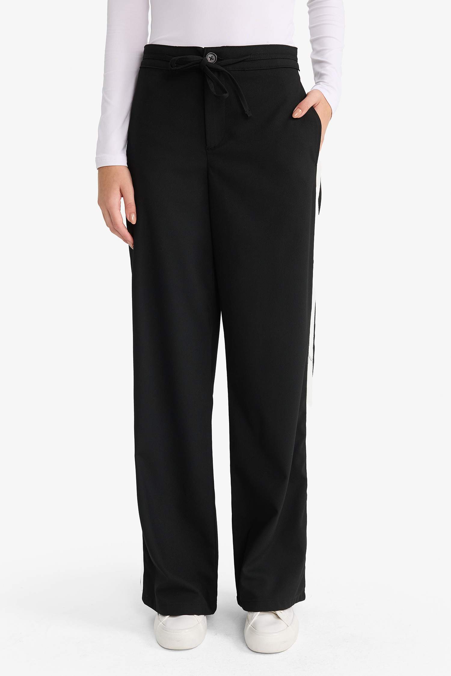 Wide Leg Kumaş Pantolon Geniş Paça Normal Bel