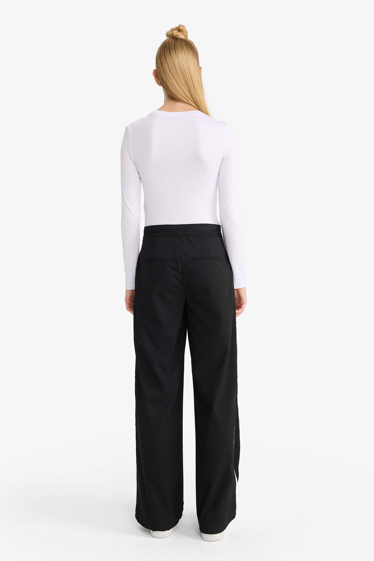 Wide Leg Kumaş Pantolon Geniş Paça Normal Bel