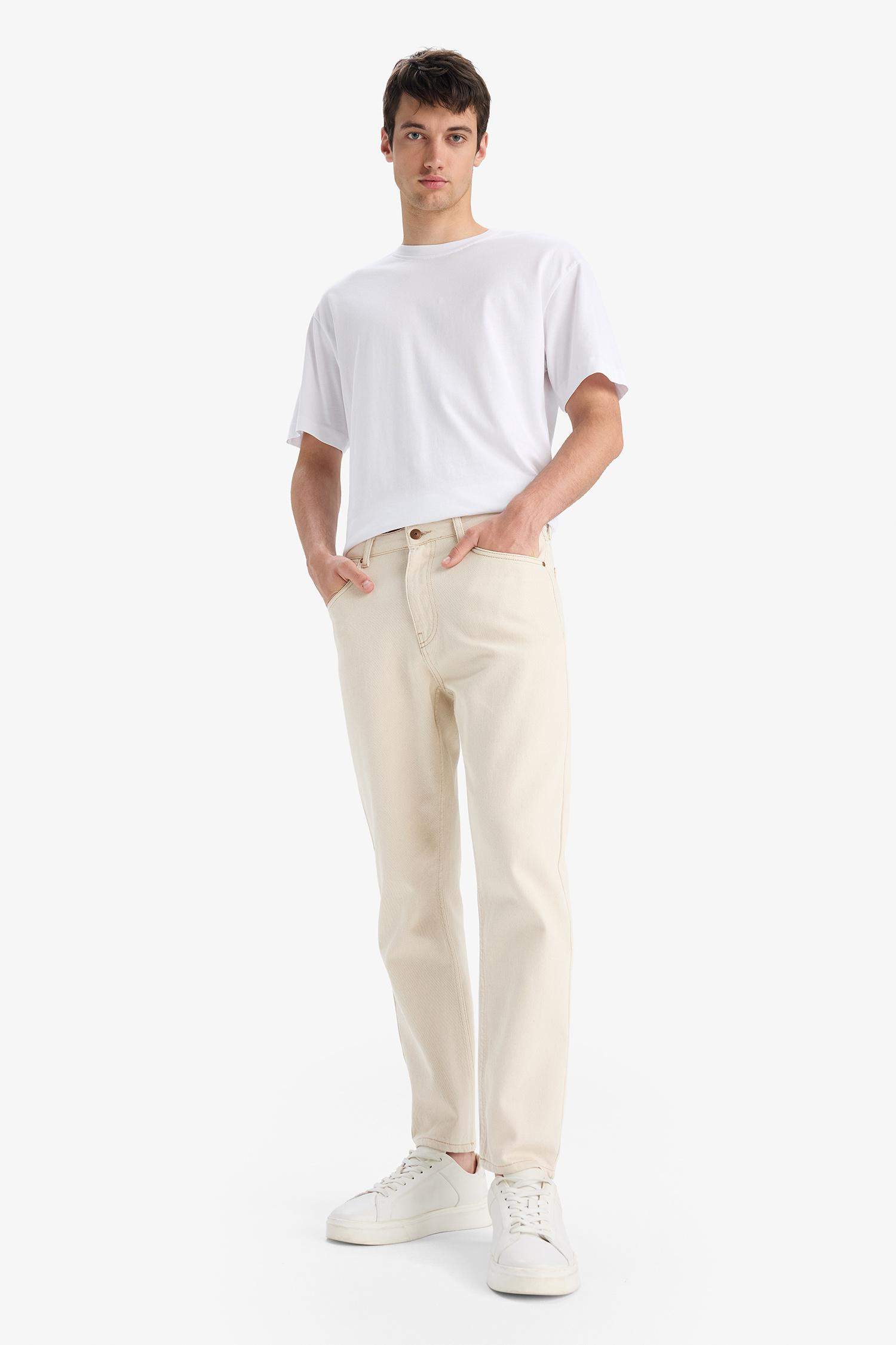 %100 Pamuk 90's Slim Fit Dar Kalıp Yüksek Bel Dar Paça Jean Pantolon