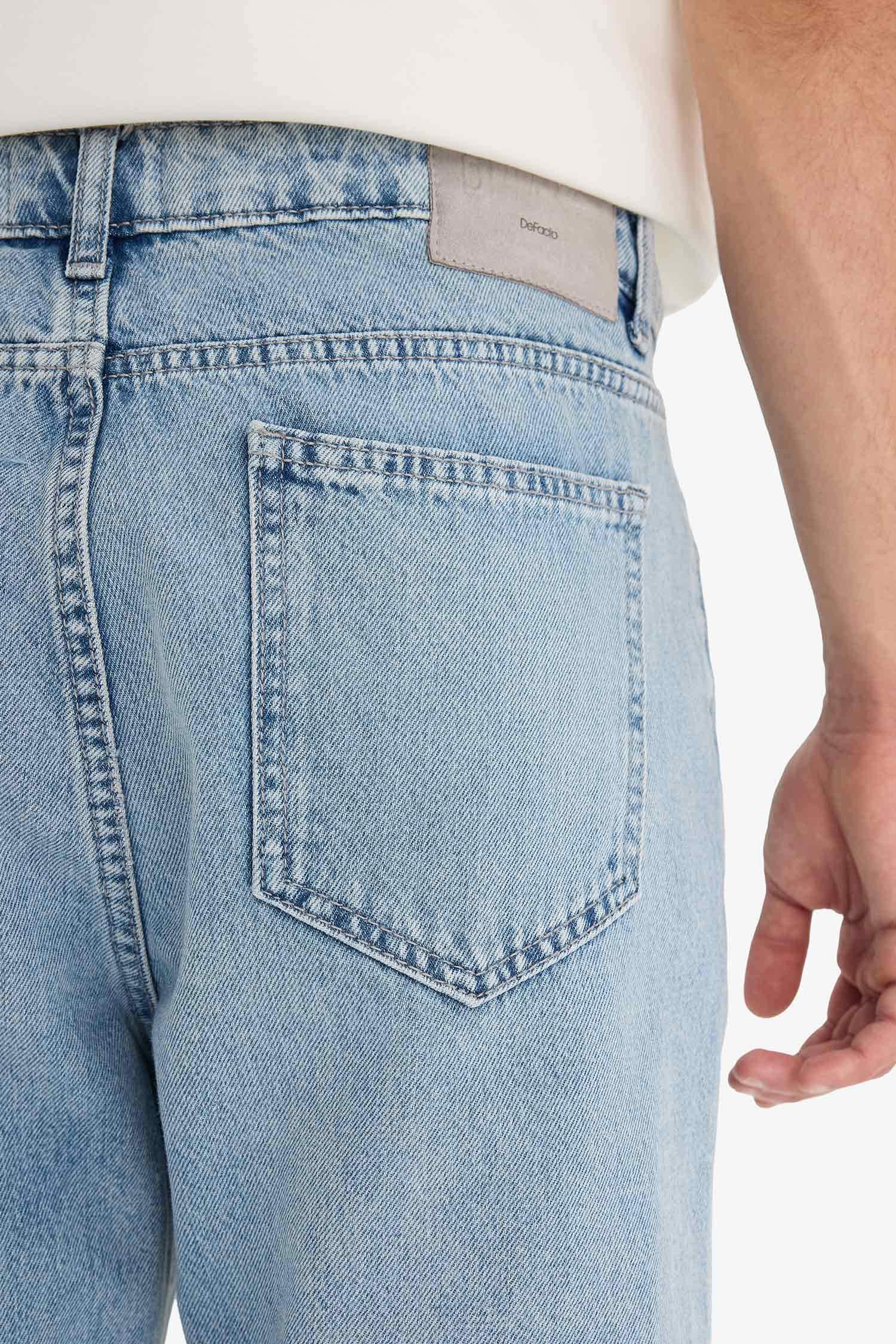 %100 Pamuk 90's Slim Fit Dar Kalıp Yüksek Bel Dar Paça Jean Yıkamalı Pantolon