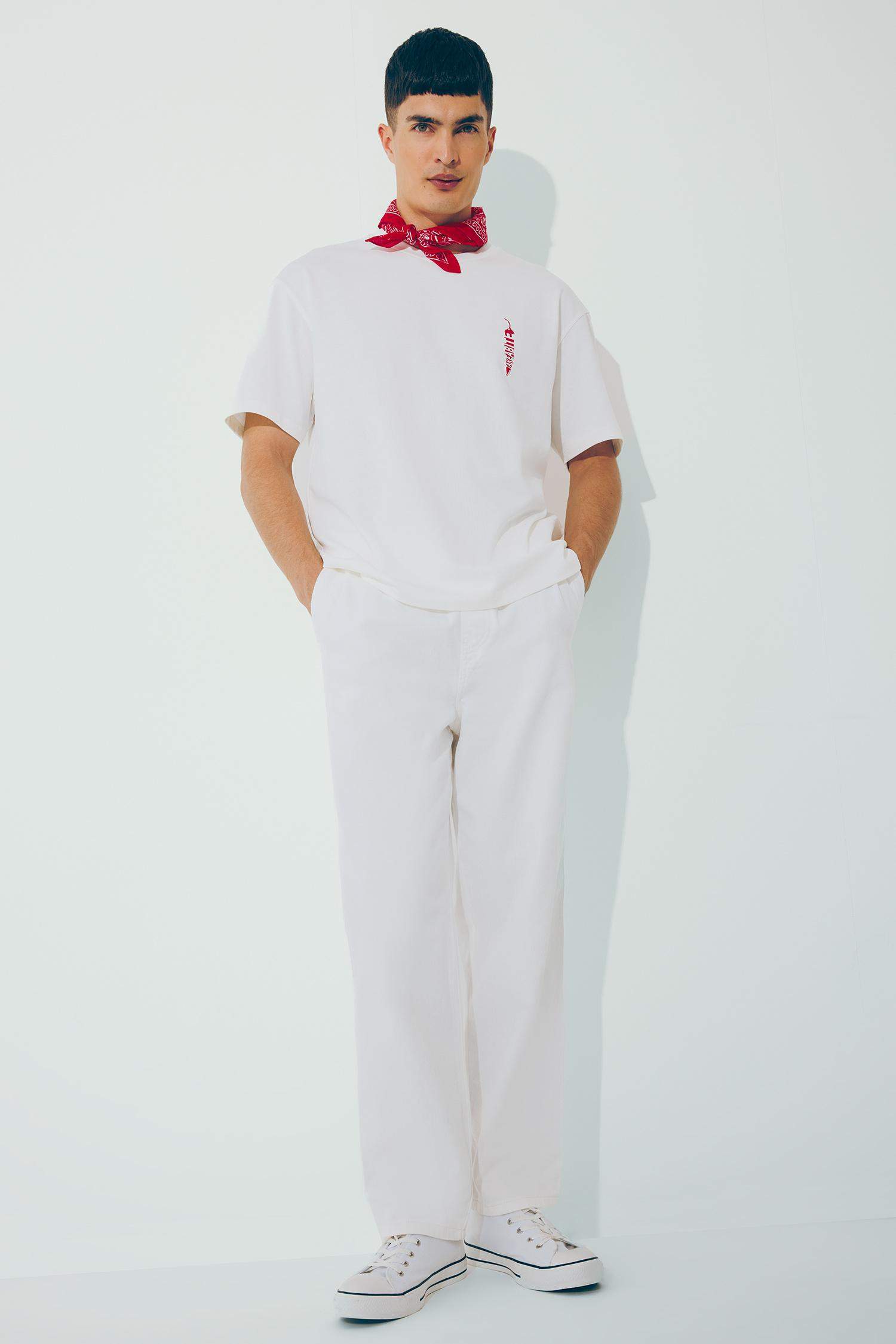 Cotton Wide Leg Elastic Waist Jeans