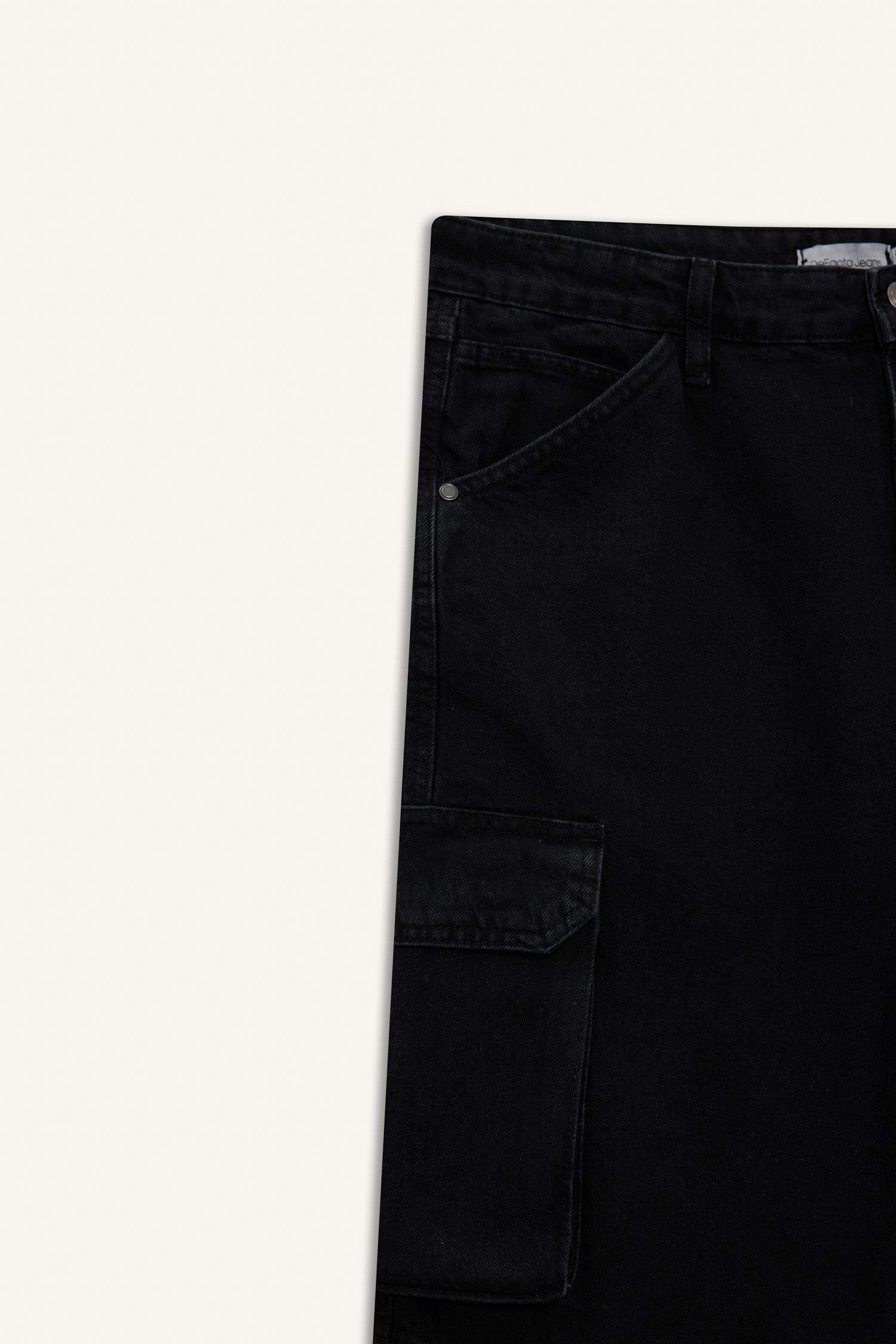 Cotton Cargo Fit Denim Bermuda Shorts