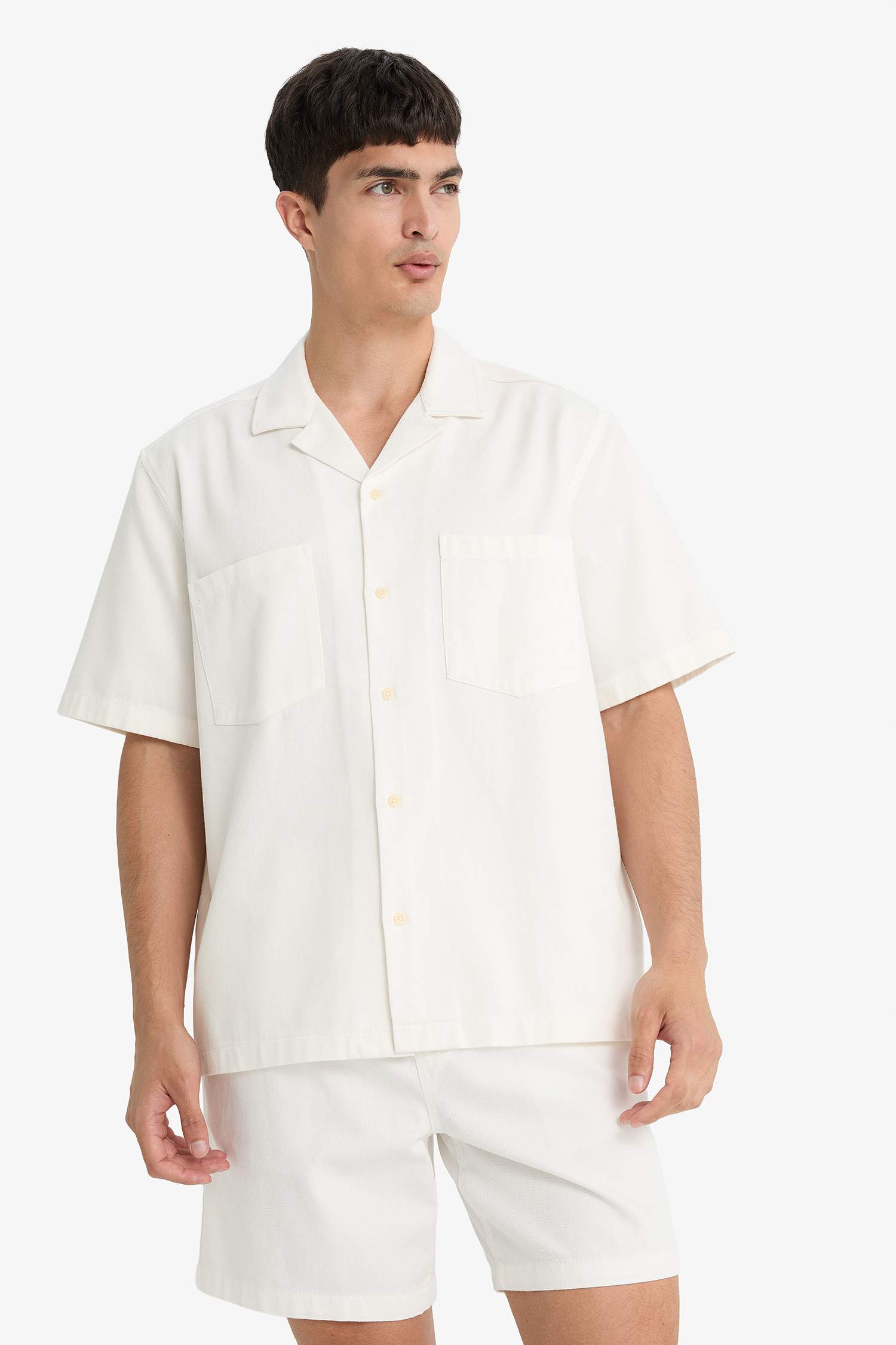 قميص نص ردن قطن قصة مريحة