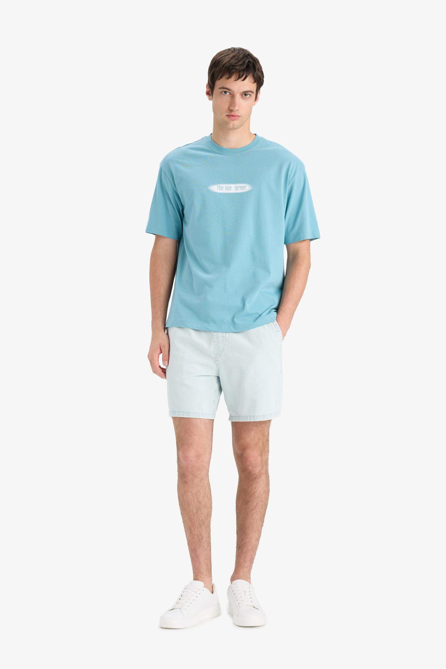 Short jean à coupe décontractée