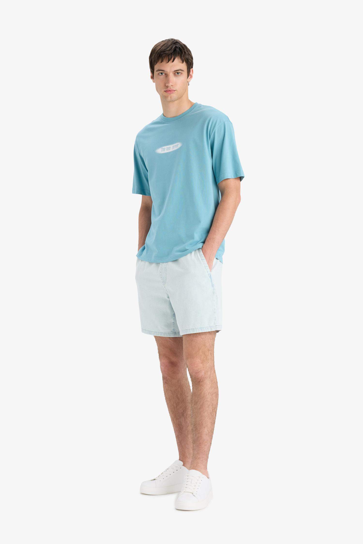 Short jean à coupe décontractée