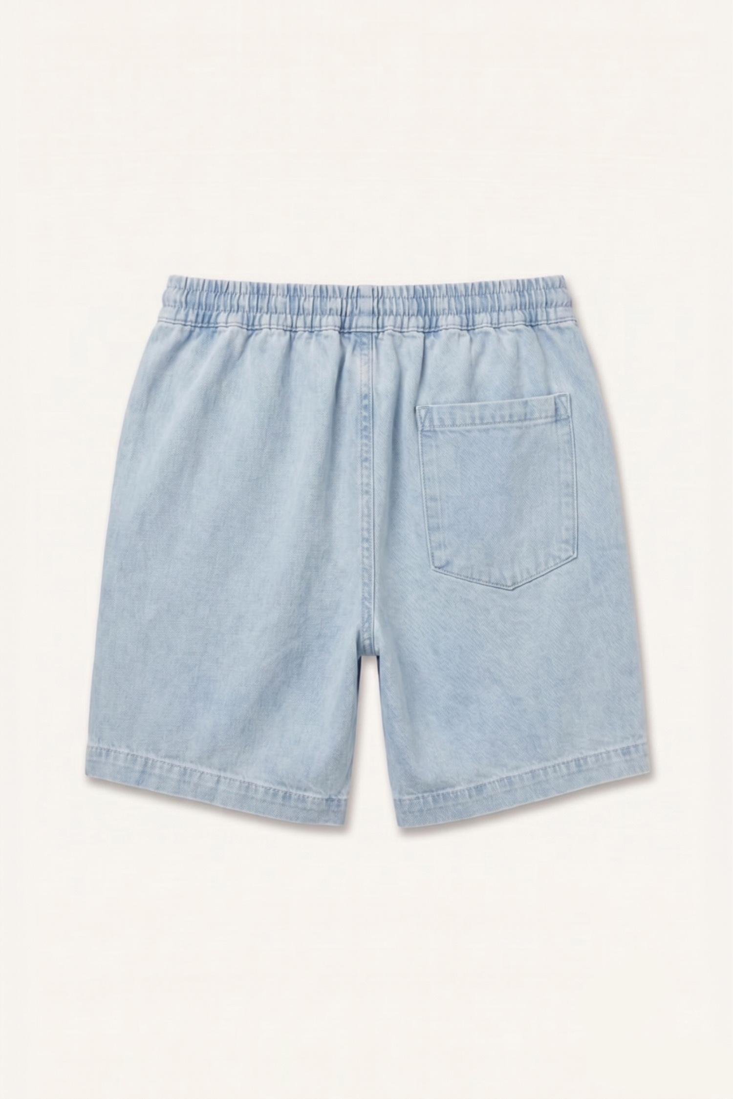 DeFacto %100 Pamuk Relaxed Fit Jean Bermuda Şort görsel 7