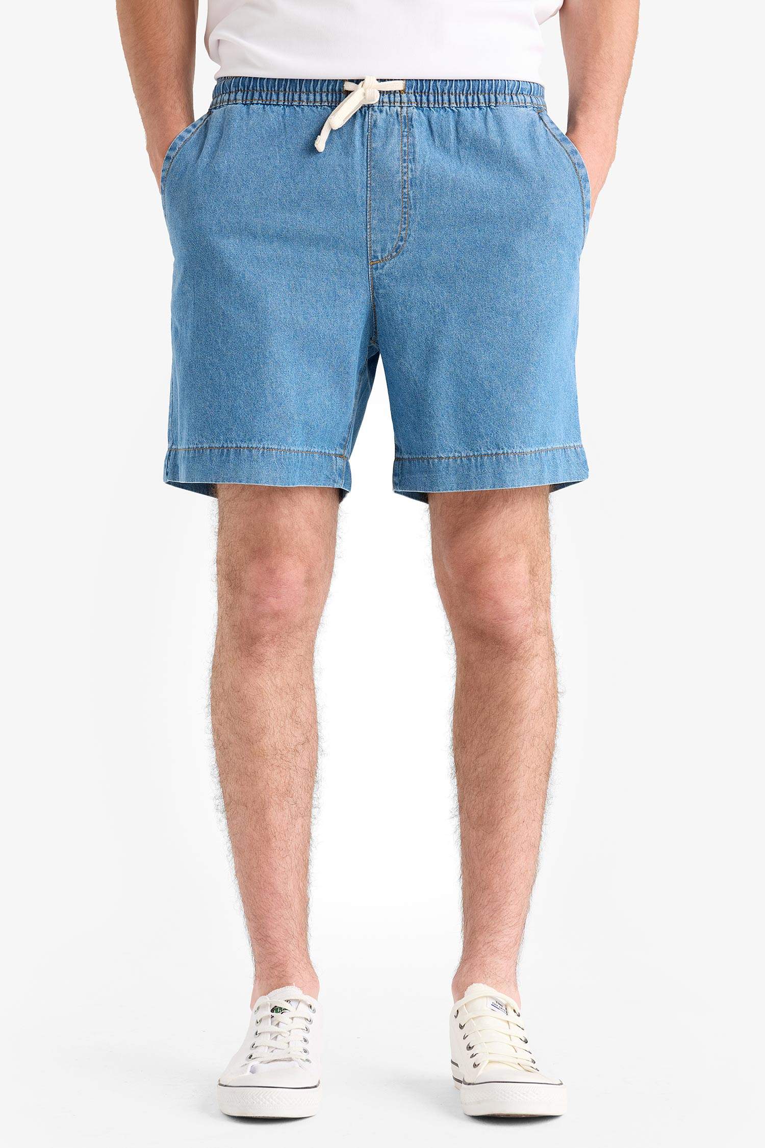 Short jean à coupe décontractée