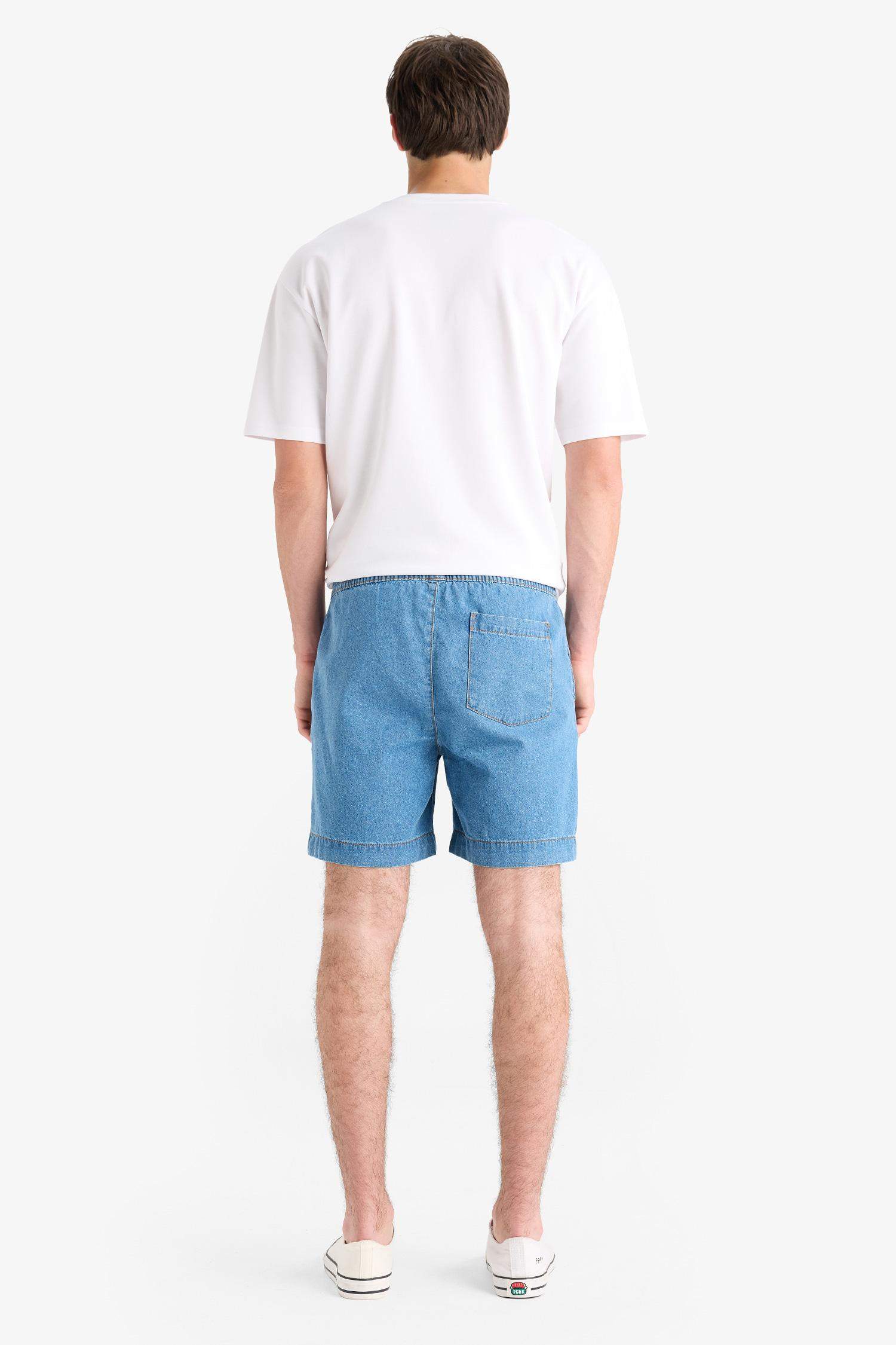 Relax Fit Denim Denim Bermuda