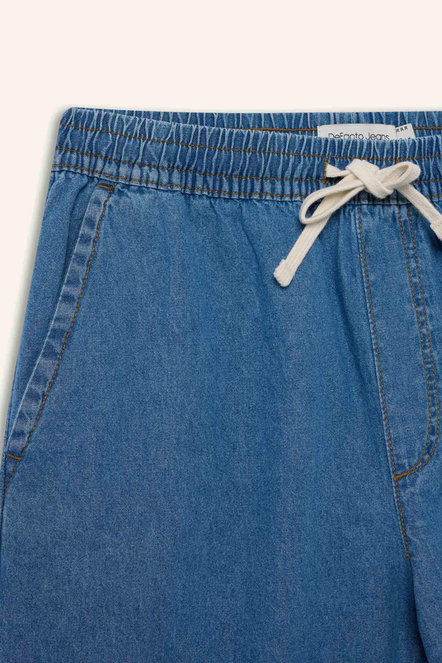 Relax Fit Denim Denim Bermuda