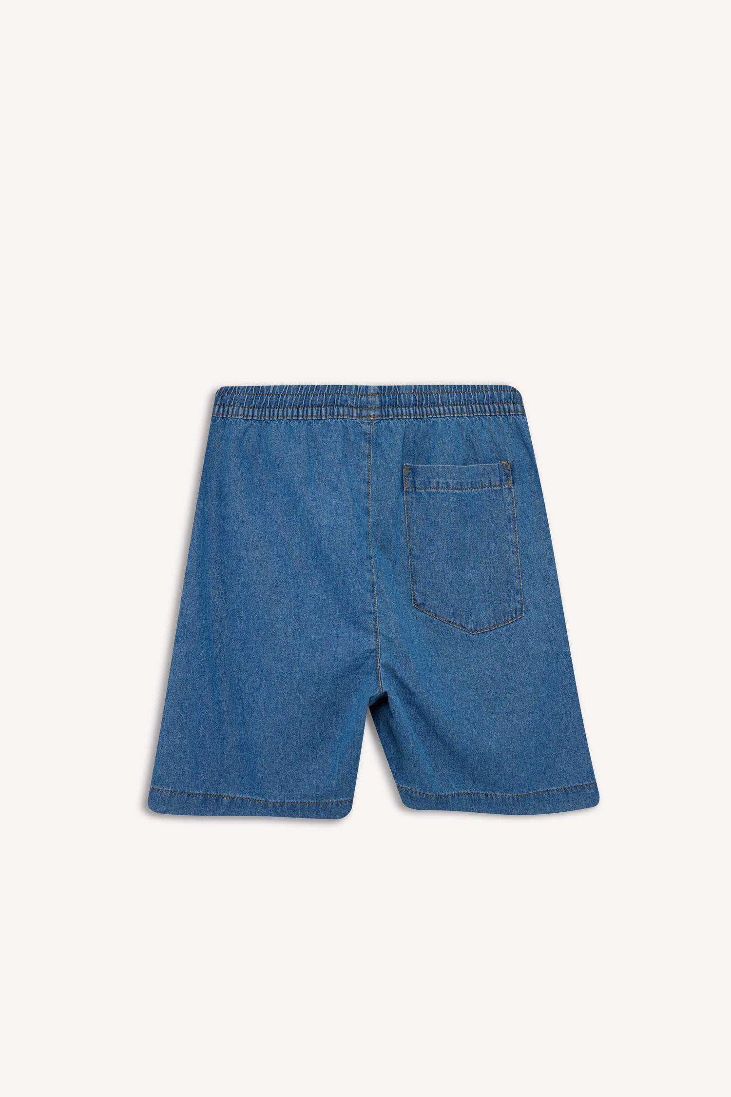 Relax Fit Denim Denim Bermuda