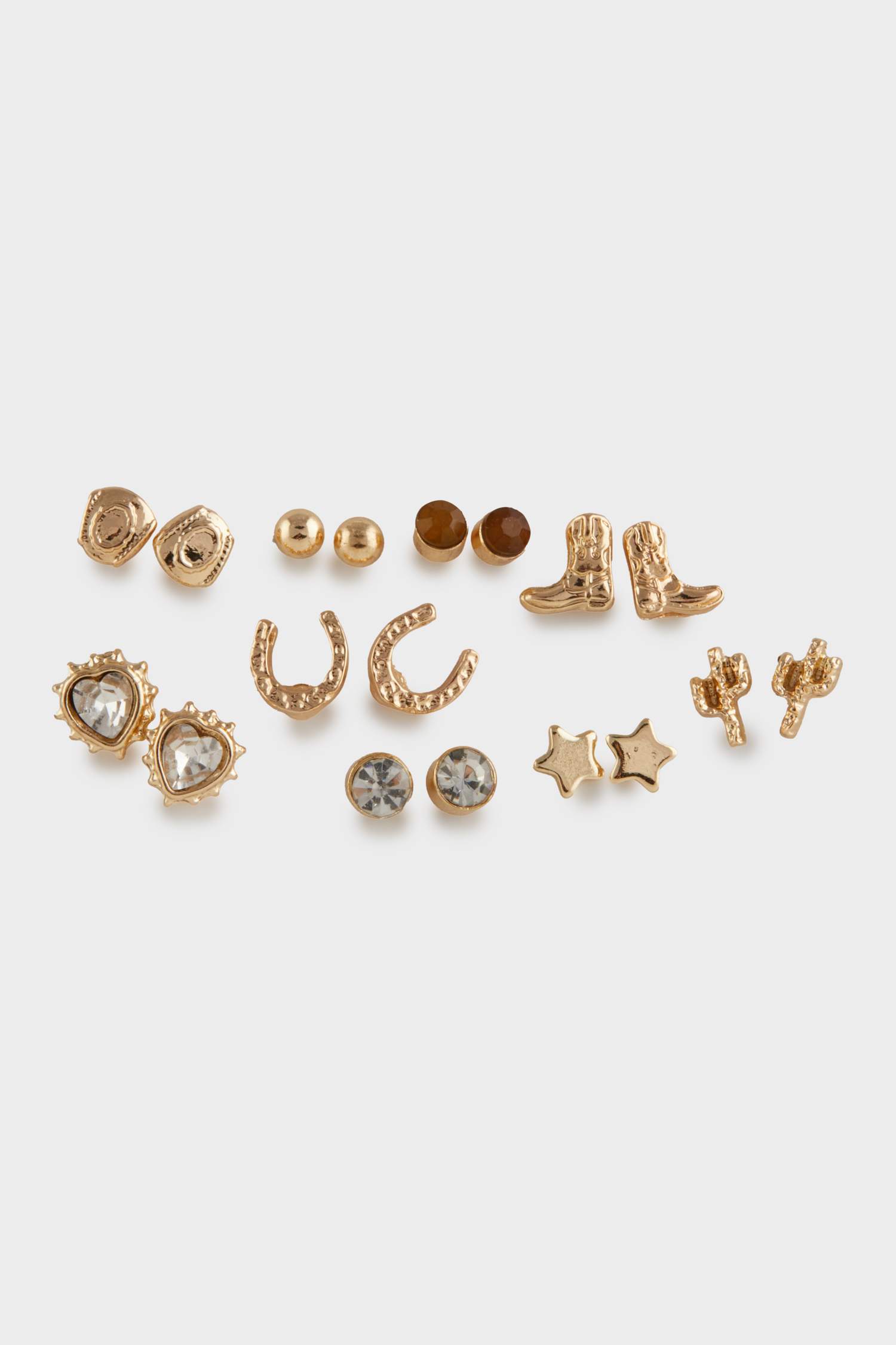 Kadın 12'li Gold Küpe