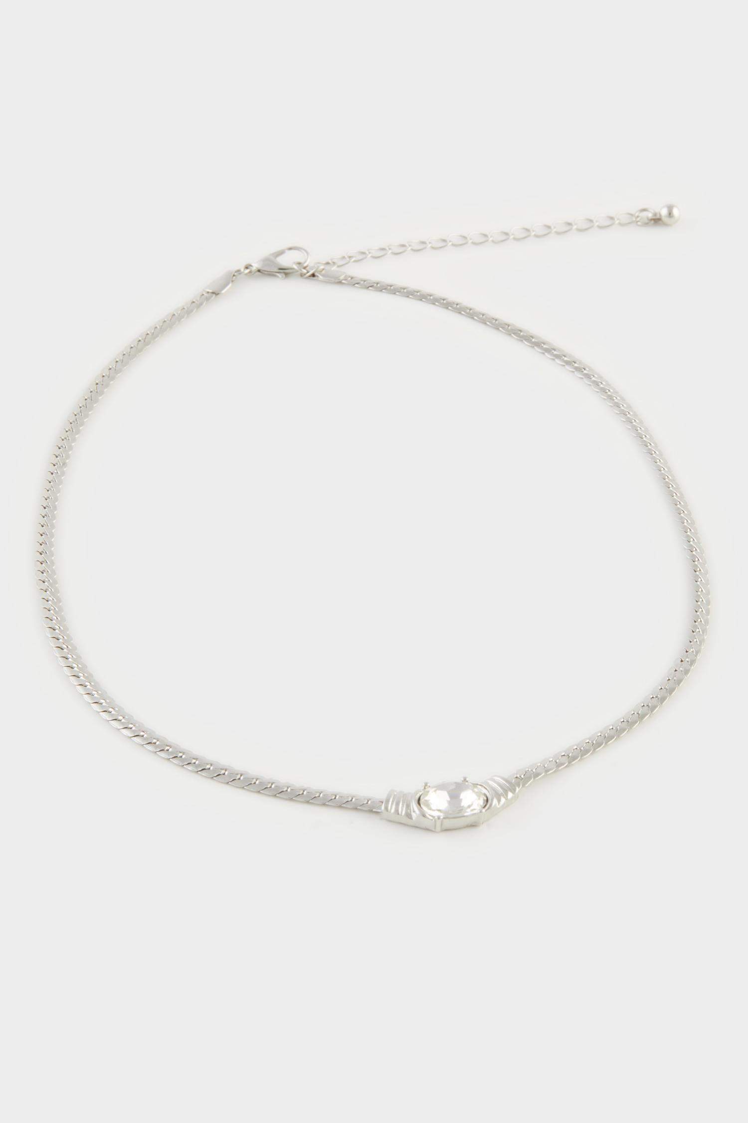 Kadın Taşlı Silver Kolye