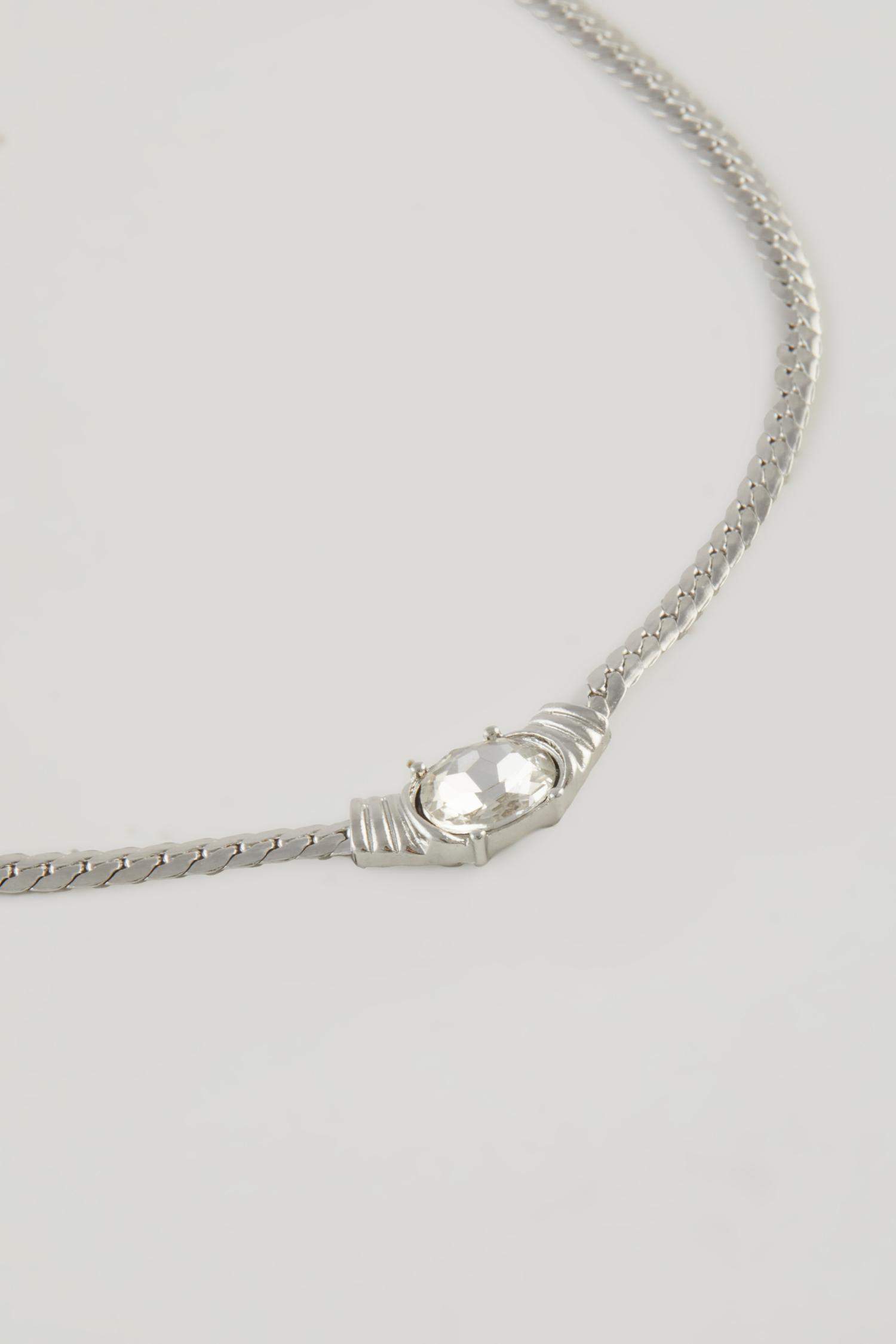 Kadın Taşlı Silver Kolye