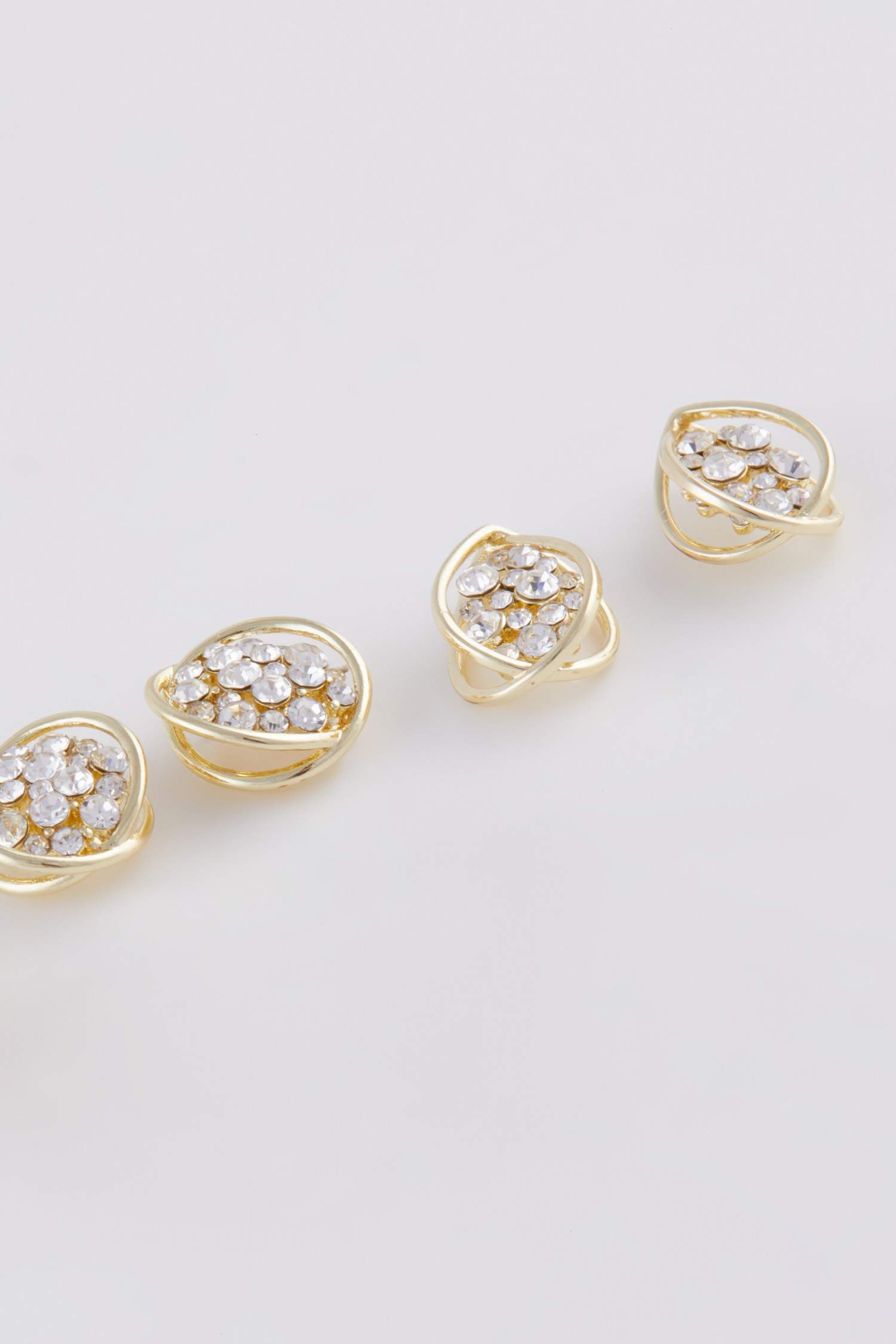 Kadın 2'li Taşlı Gold Küpe