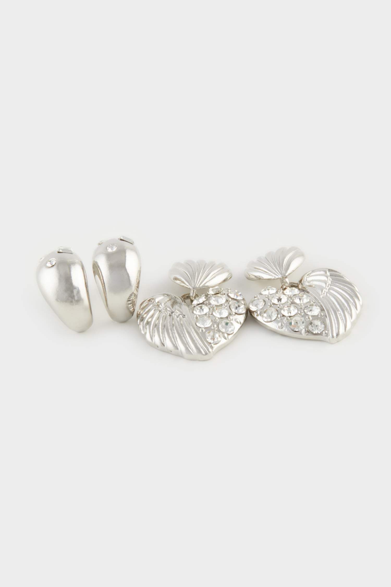 Woman 2 Piece Silver Earrings