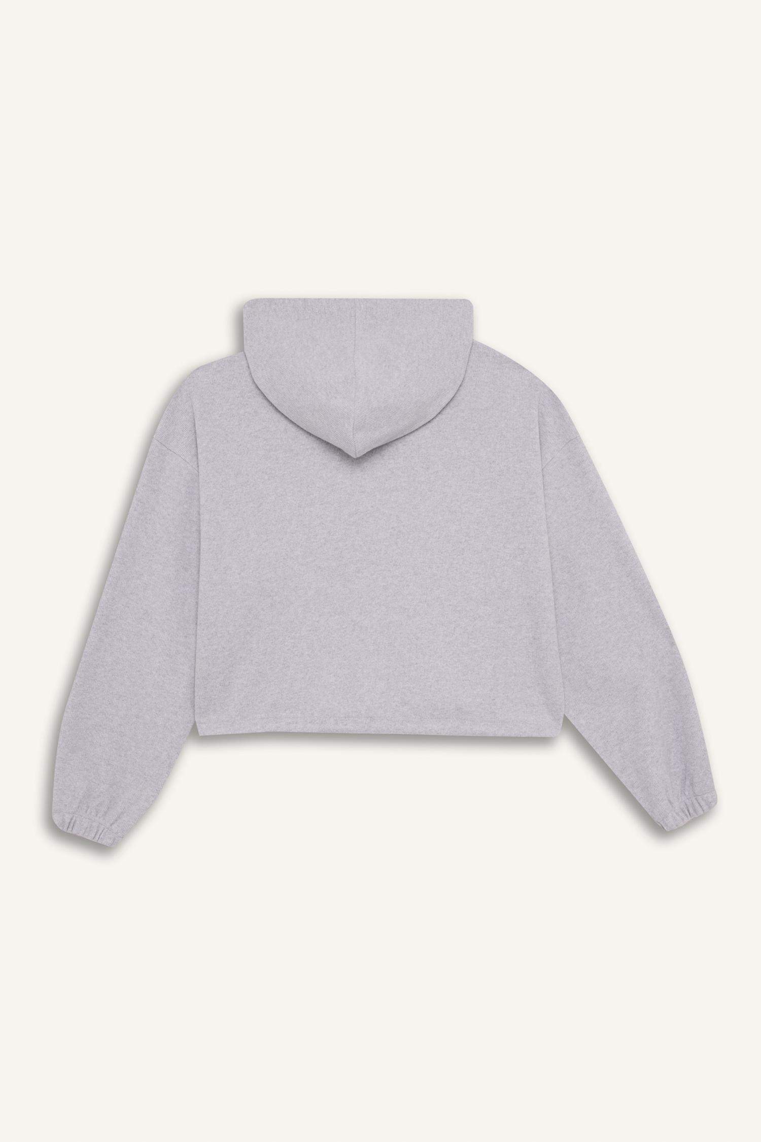 Loose Fit Basic Düz Kapüşonlu Fermuarlı Sweatshirt