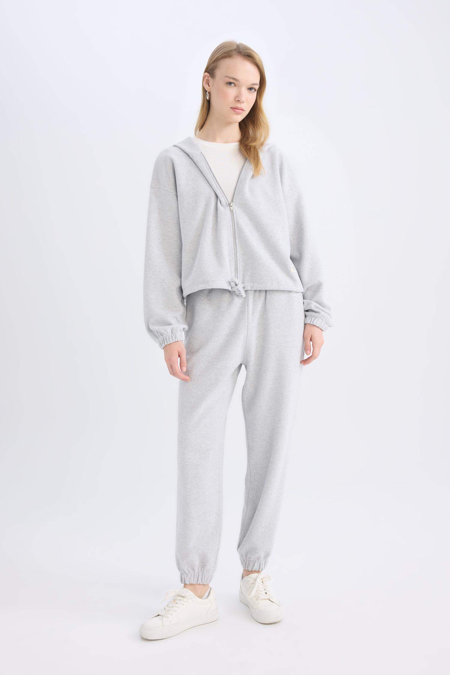 Basic Düz Jogger Eşofman Altı Beli Paçası Lastikli