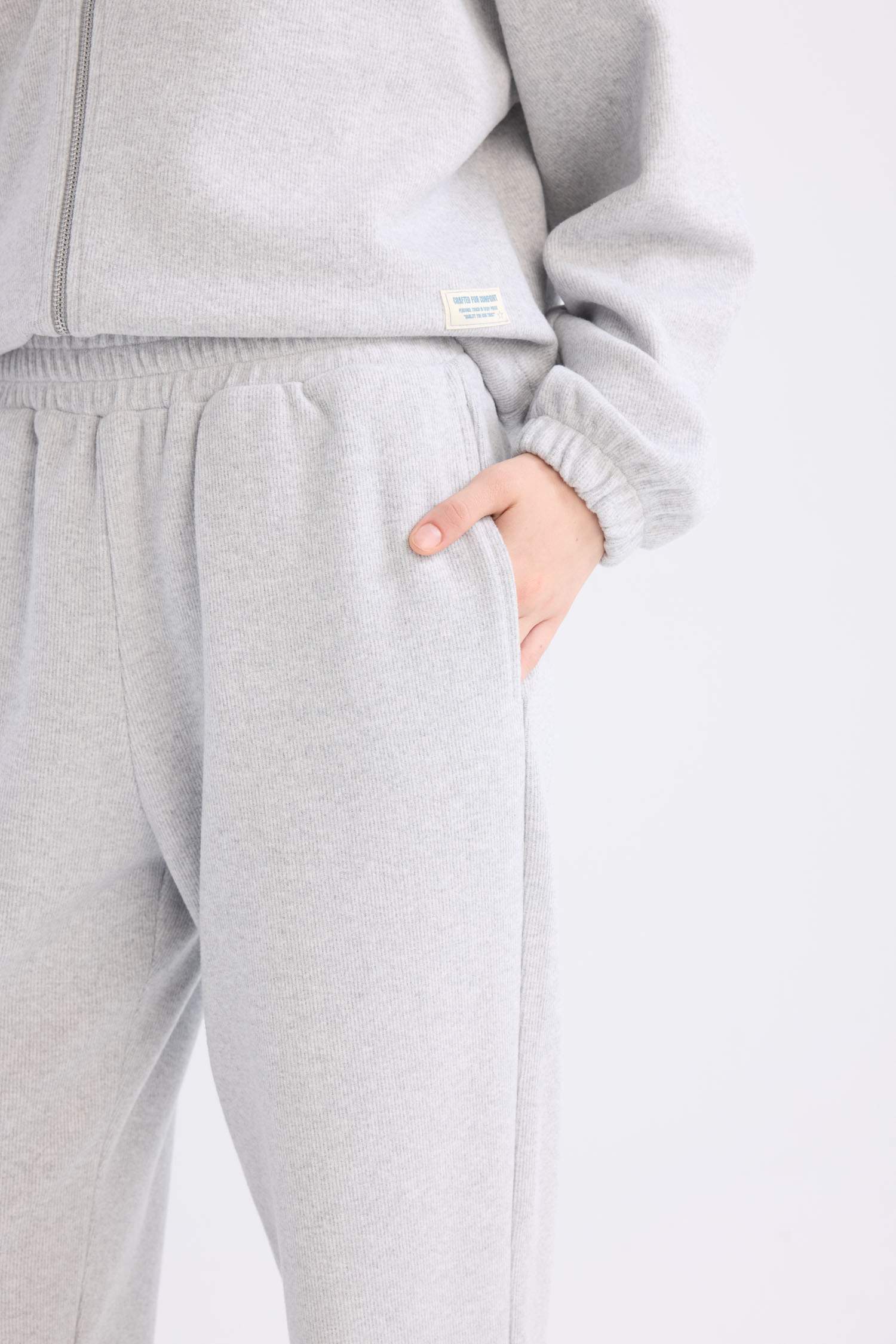 Basic Düz Jogger Eşofman Altı Beli Paçası Lastikli