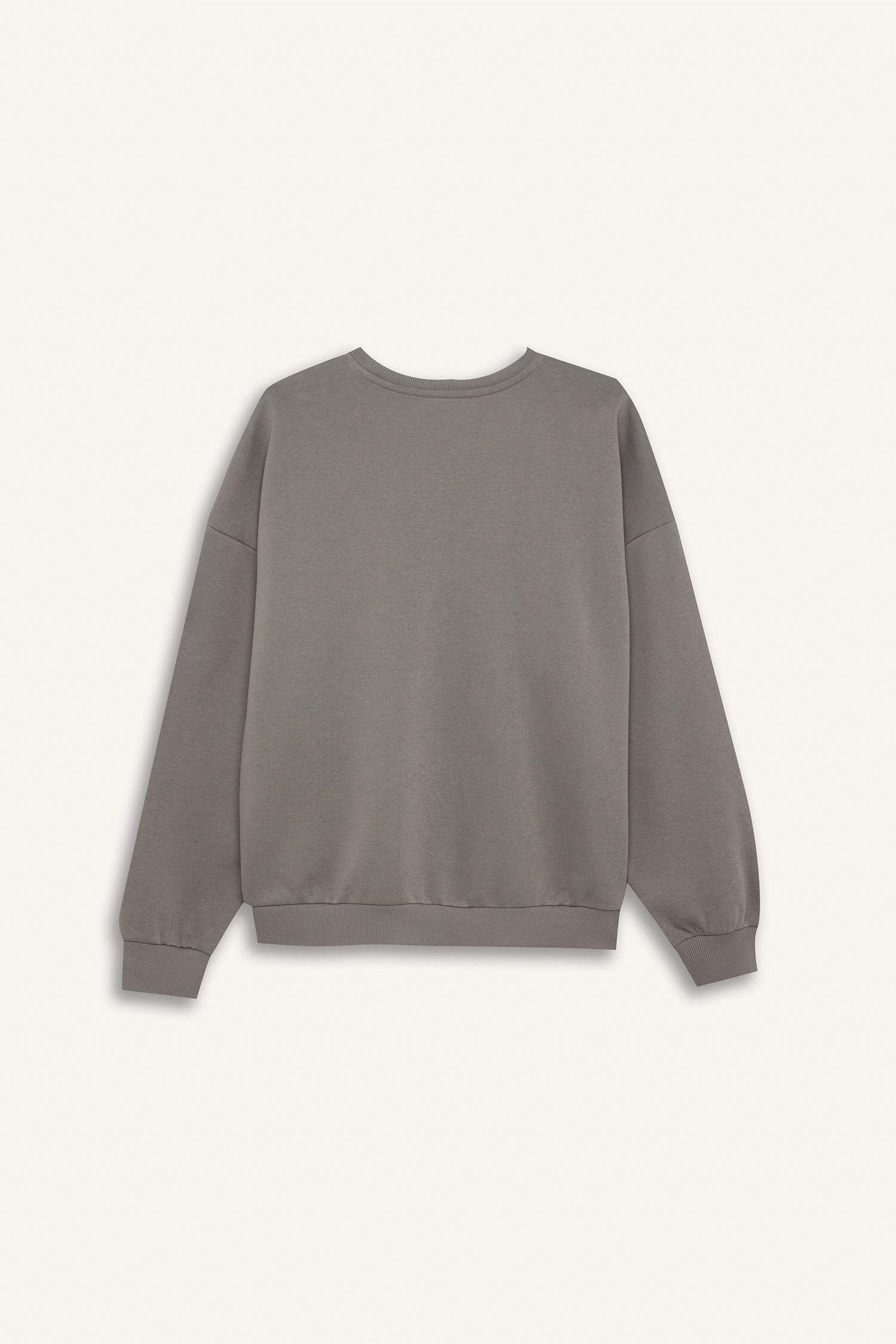 سويت شيرت قصة فضفاضة برقبة مستديرة