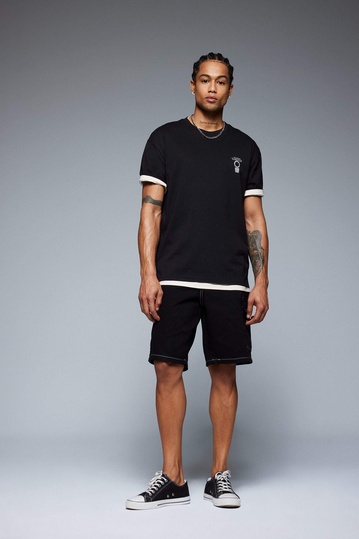 Boxy Fit Crew Neck Printed Short Sleeve T-Shirt