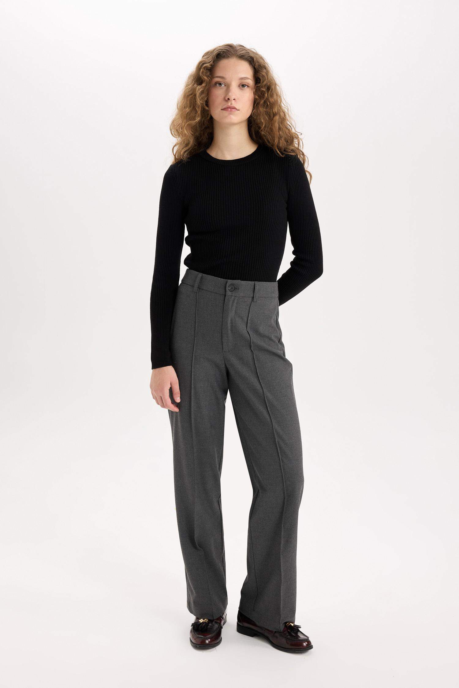Wide Leg Normal Waist Classic Trousers