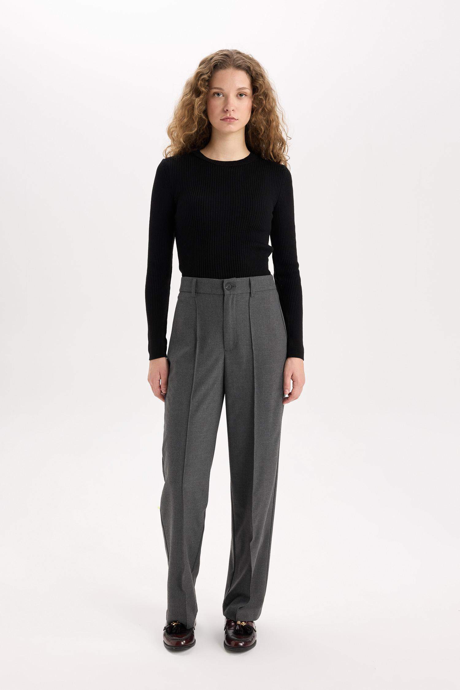 Wide Leg Normal Waist Classic Trousers