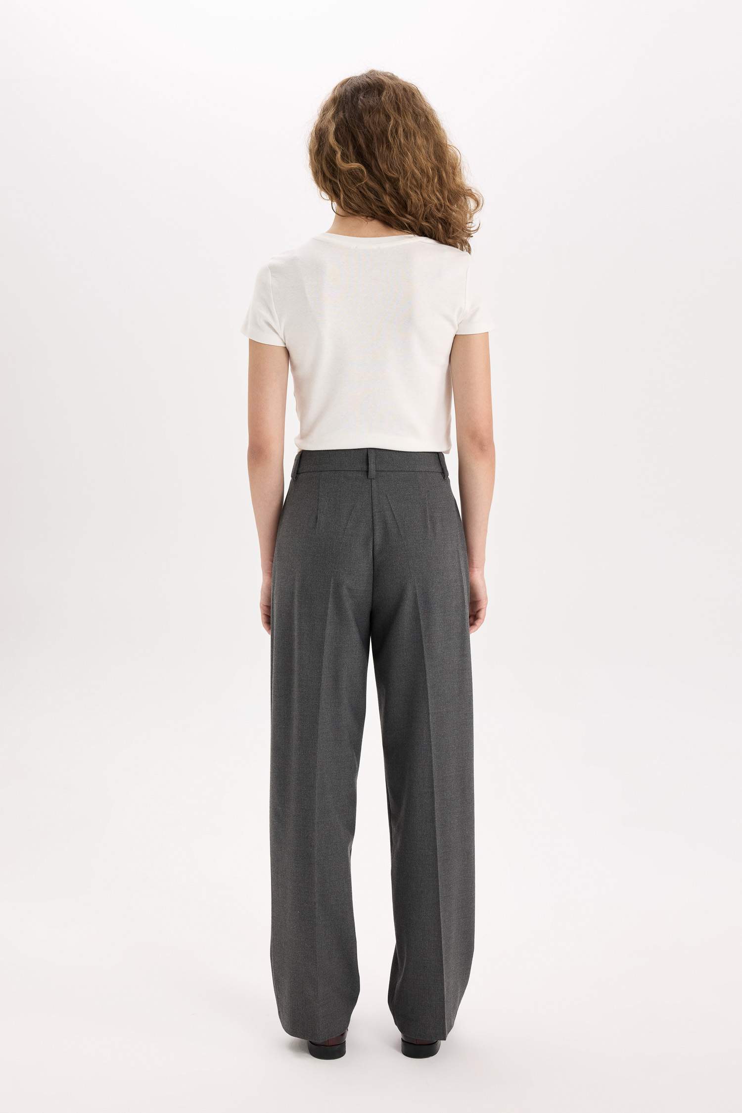 Wide Leg Normal Waist Classic Trousers