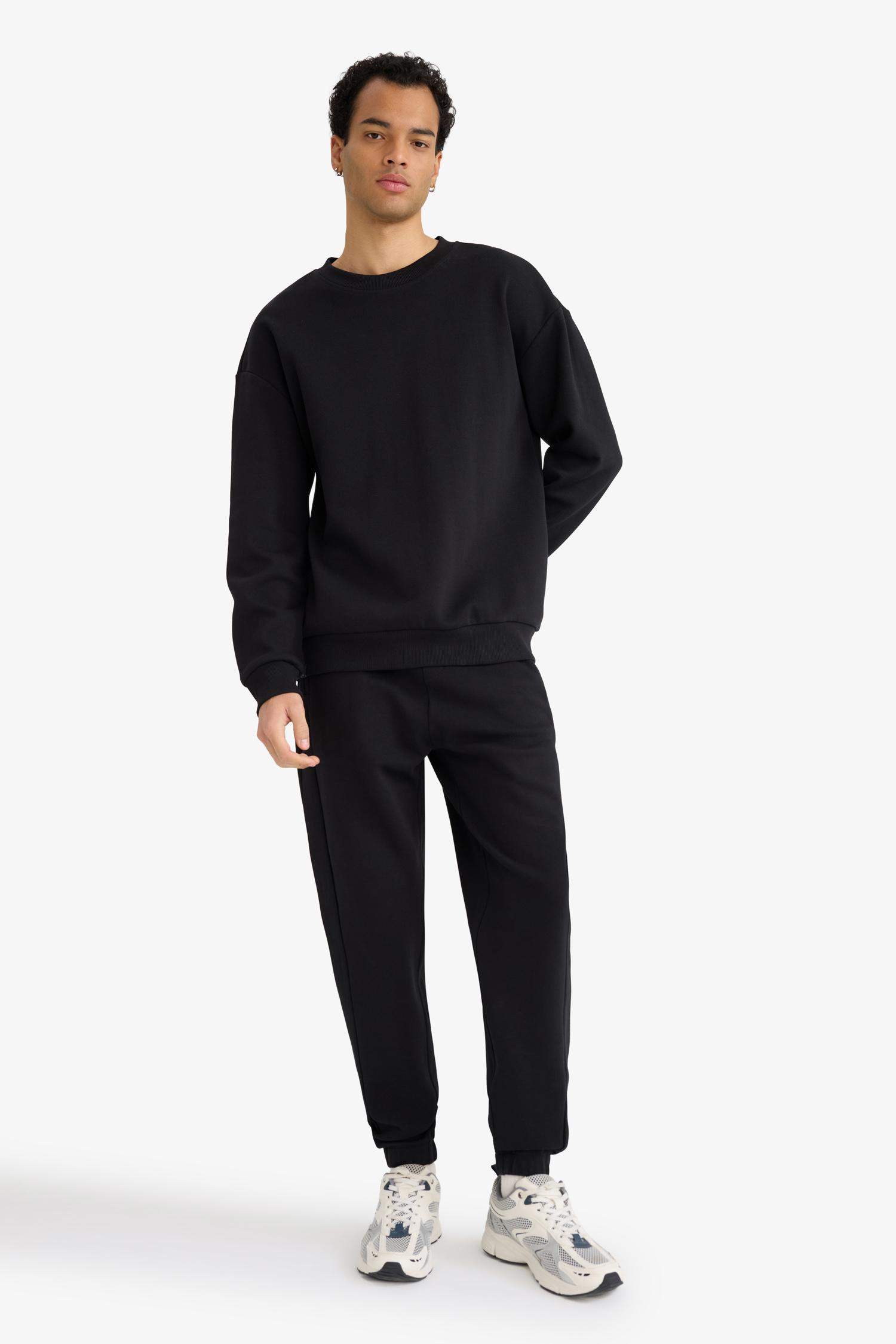 Boxy Fit Bisiklet Yaka Pike Sweatshirt