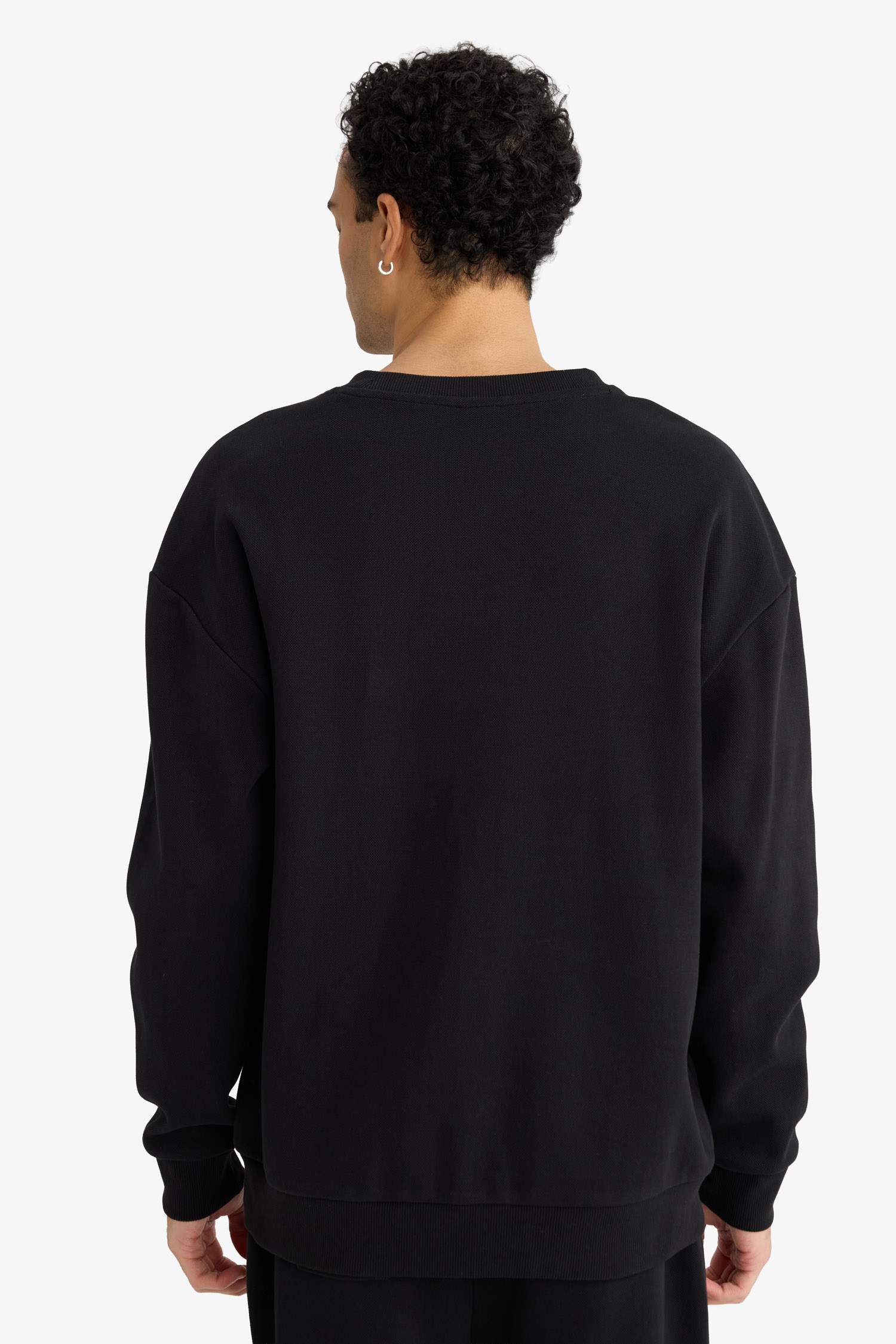Boxy Fit Bisiklet Yaka Pike Sweatshirt