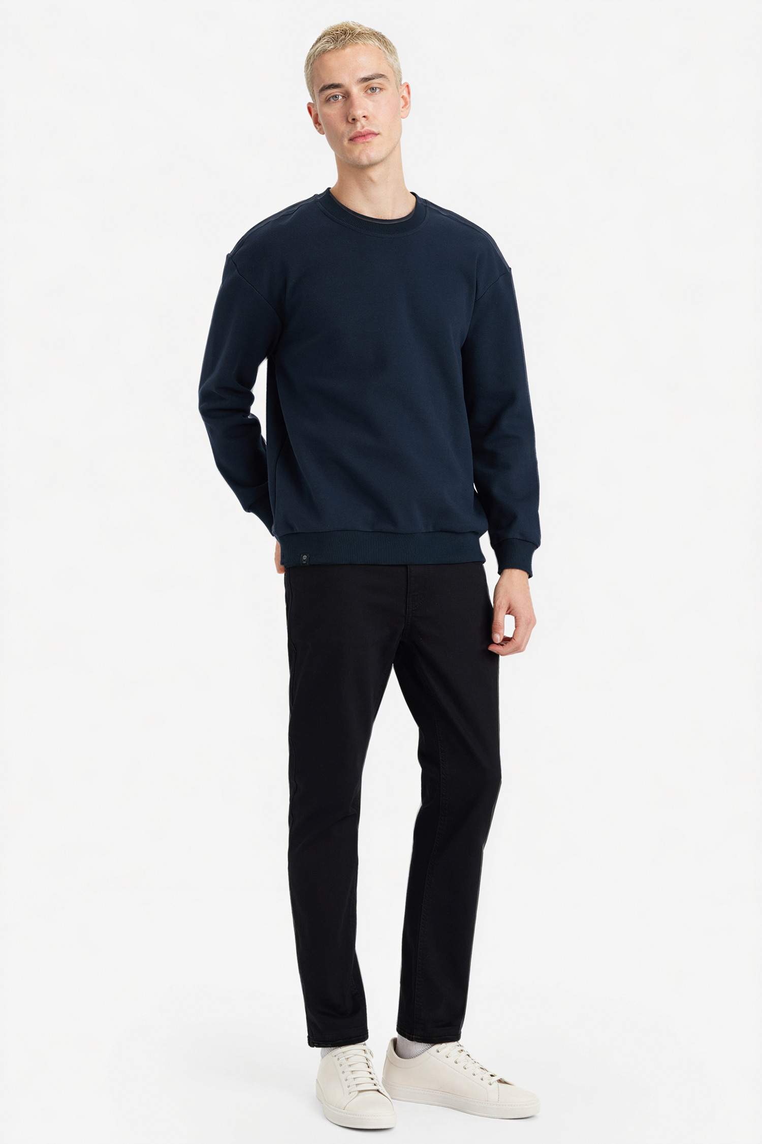 Boxy Fit Bisiklet Yaka Pike Sweatshirt