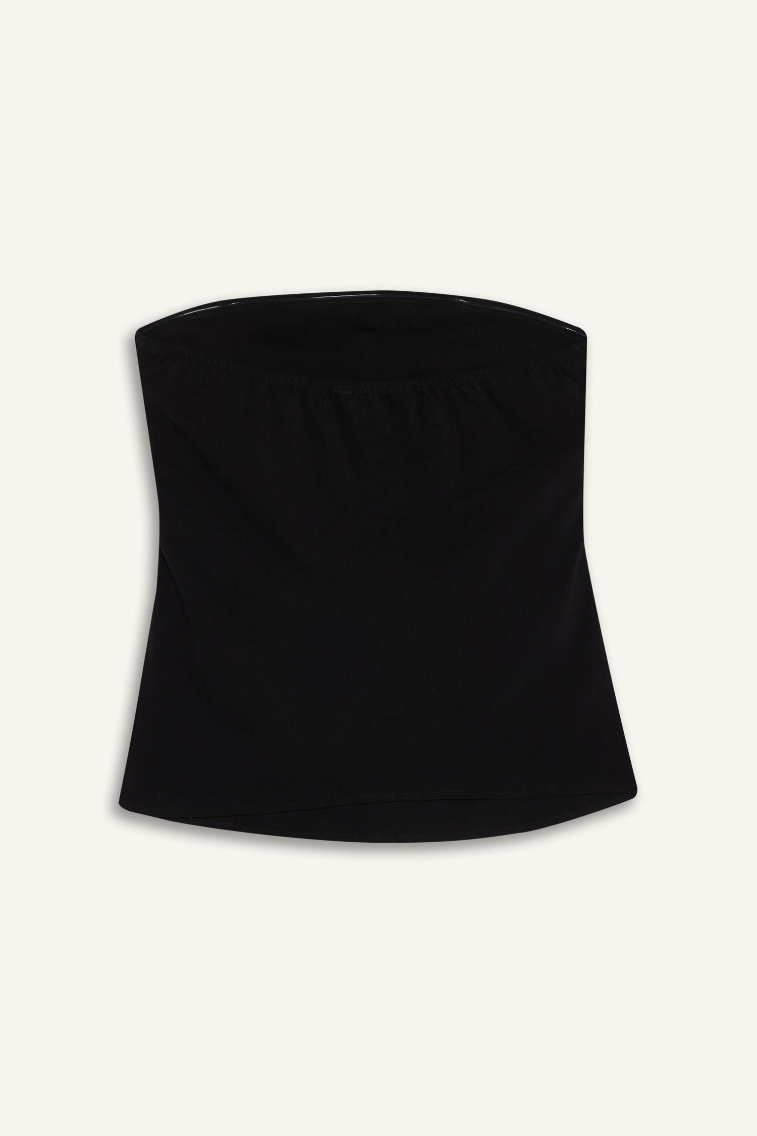 Fitted Bengalin Basic Strapless Black Blouse