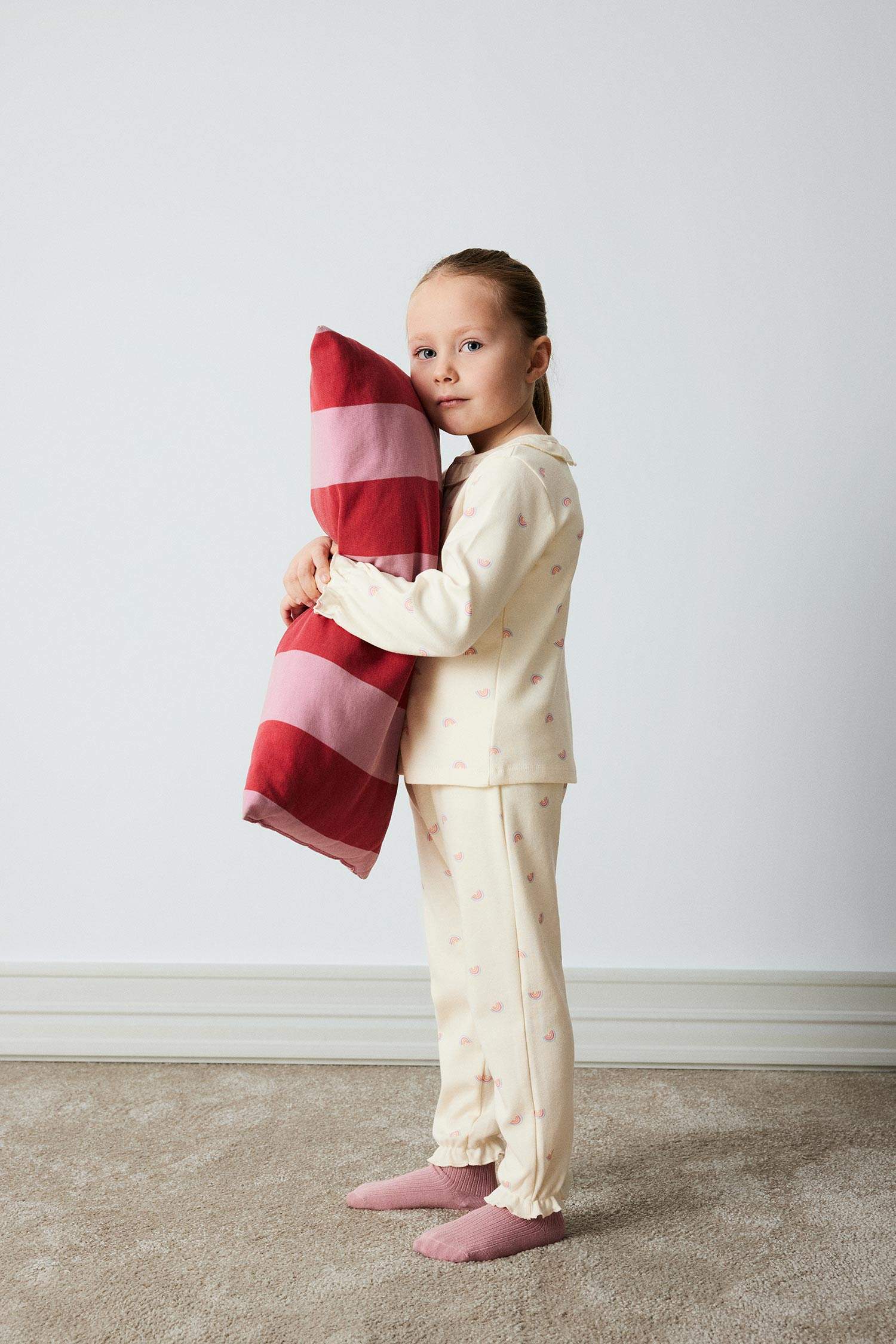 Baby Girl Rainbow Printed Top Bottom 2 Piece Pajama Set