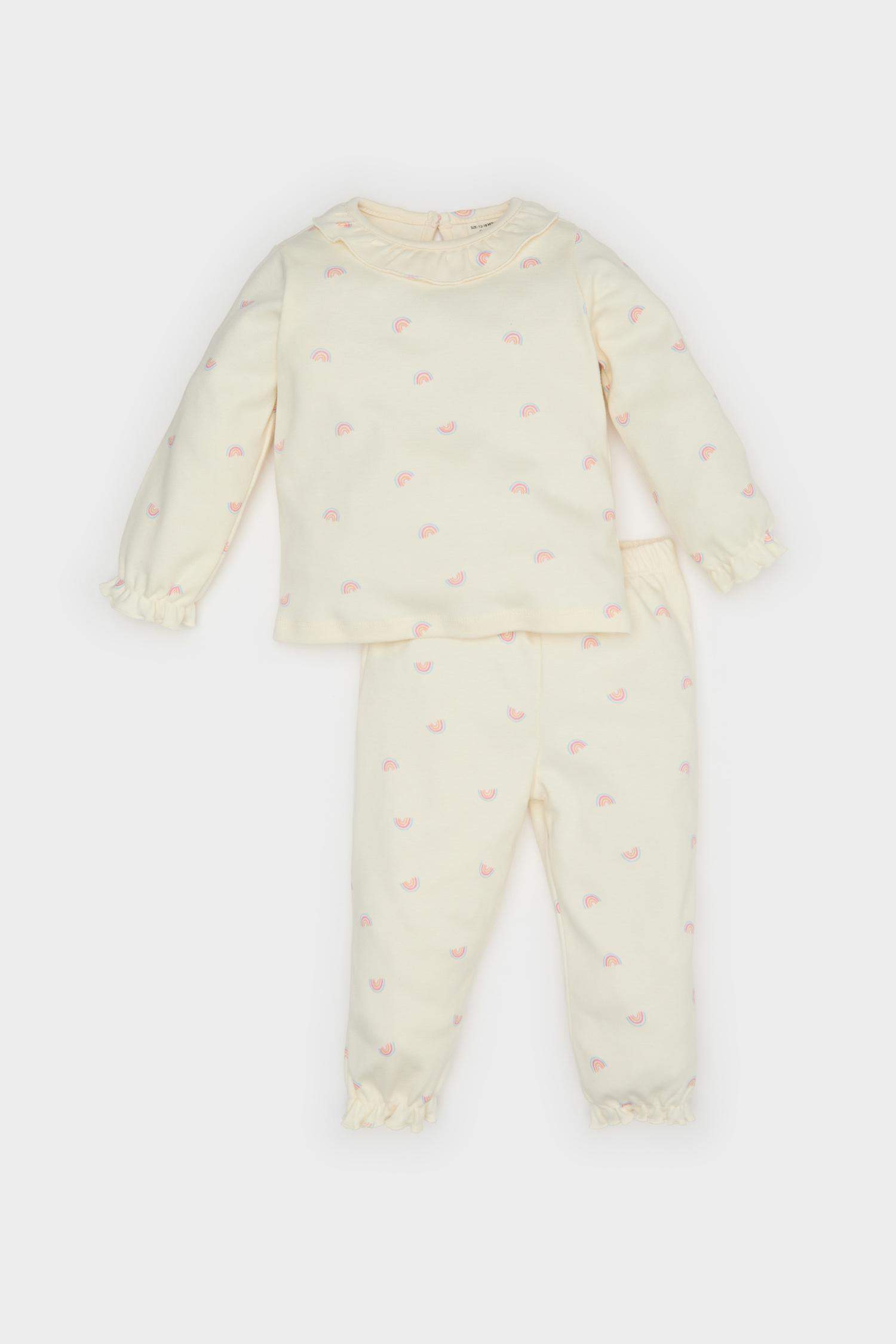 Baby Girl Rainbow Printed Top Bottom 2 Piece Pajama Set