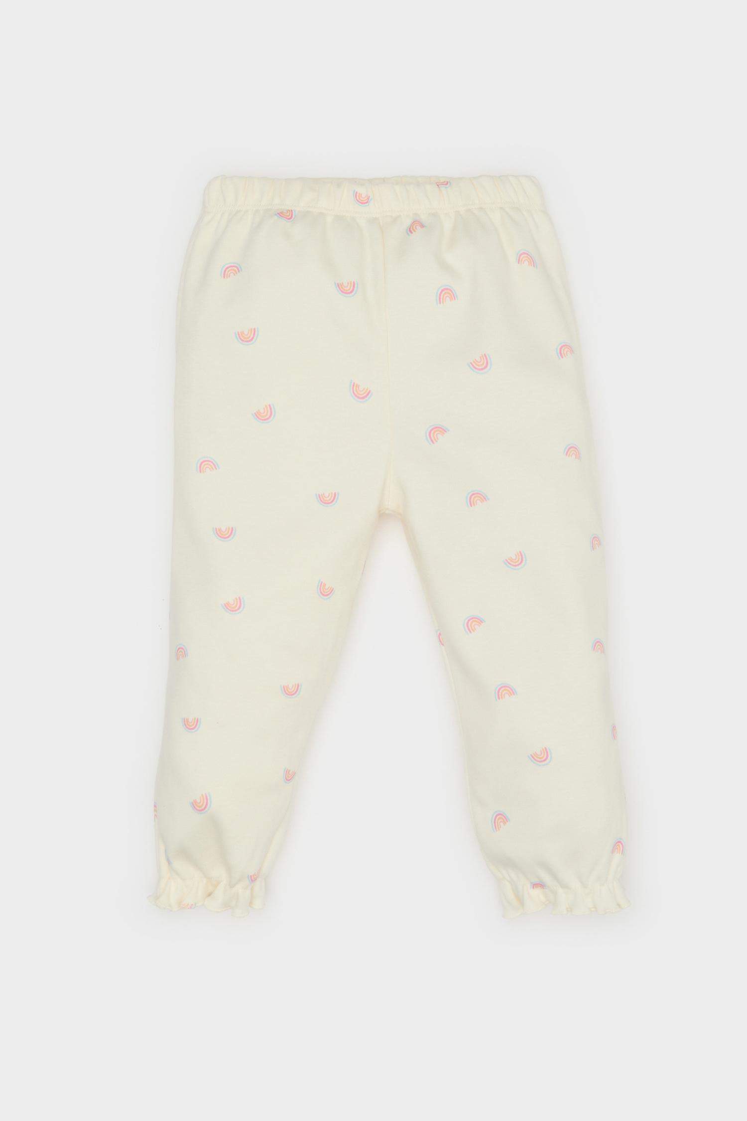 Baby Girl Rainbow Printed Top Bottom 2 Piece Pajama Set